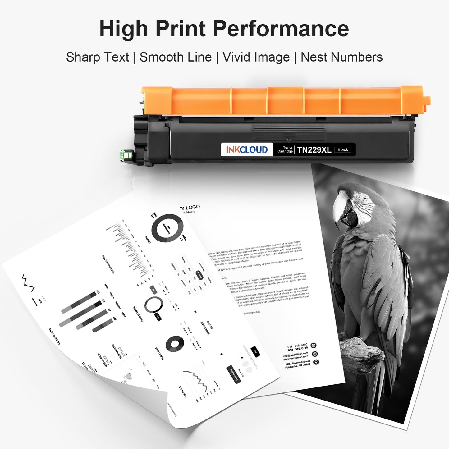 Compatible for Brother TN229XL TN229 Black Toner Cartridge, for MFC-L3780CDW MFC-L3720CDW HL-L3280CDW HL-L3220CDW Printers, High Yield (1-Pack)