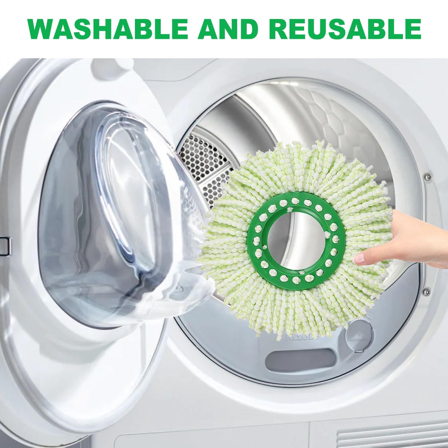 6 Pack 14" Spin Mop Replacement Head for Libman Tornado Spin Mop System, Microfiber Round Spin Mop Refills for Libman Mop Head Replacement