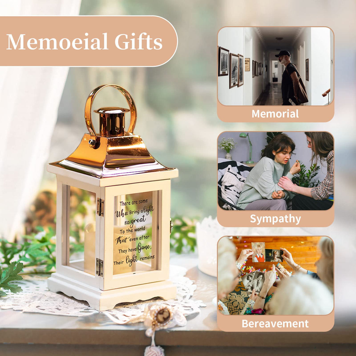 Memorial Lantern Sympathy Gift for Loss of Loved One: Memorial Gifts for Loss of Mother Mom Father Dad Husband Son Grandma Sister Brother Thoughtful Funeral Rememberance Condolence Bereavement