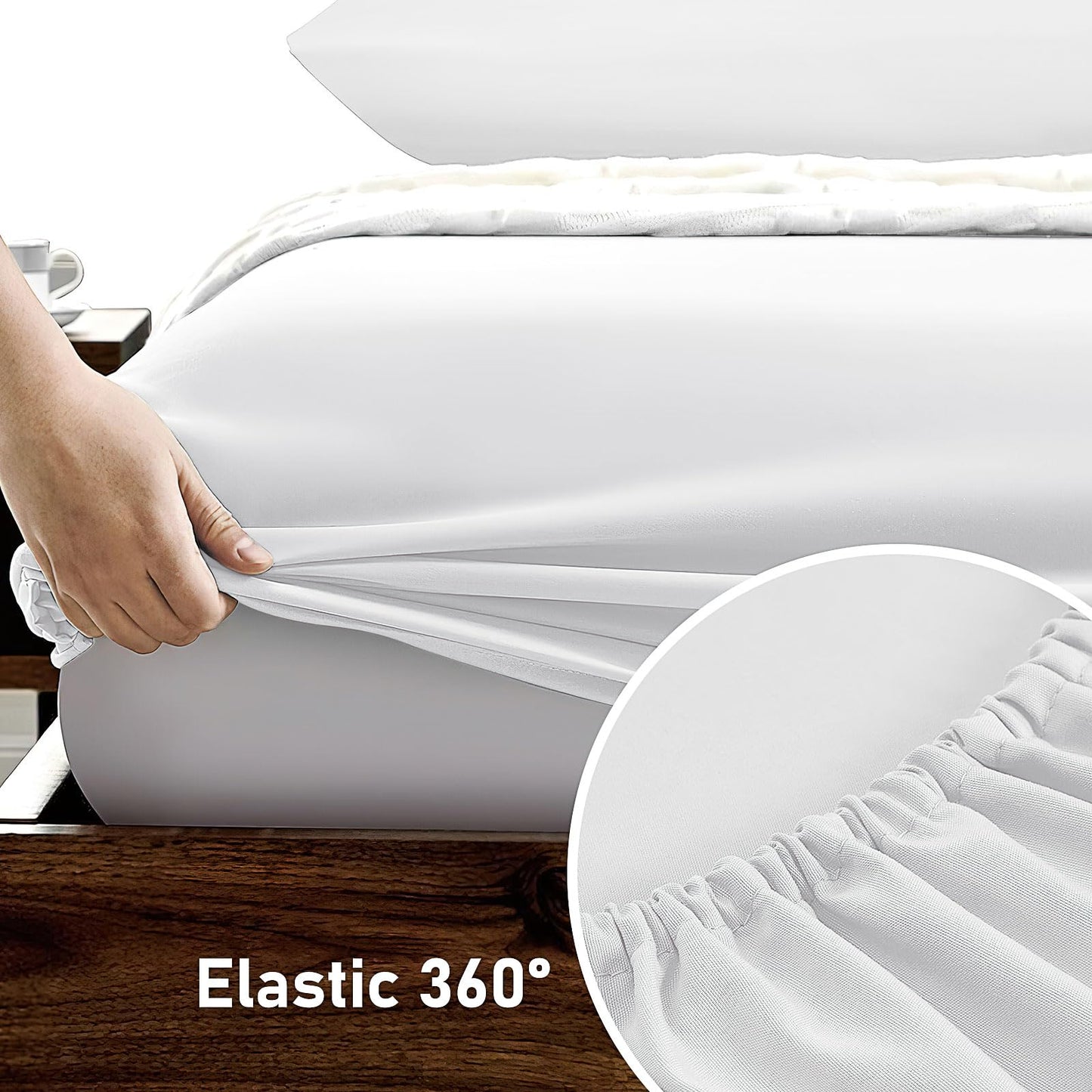 6 Pack Bedding Twin Fitted Sheets Bulk Fitted Bed Twin Size Sheet 39'' x 75'' Single Size Bottom Sheets up to 15 Inches, Ideal for School Dormitory Home Salons Hotels (White)