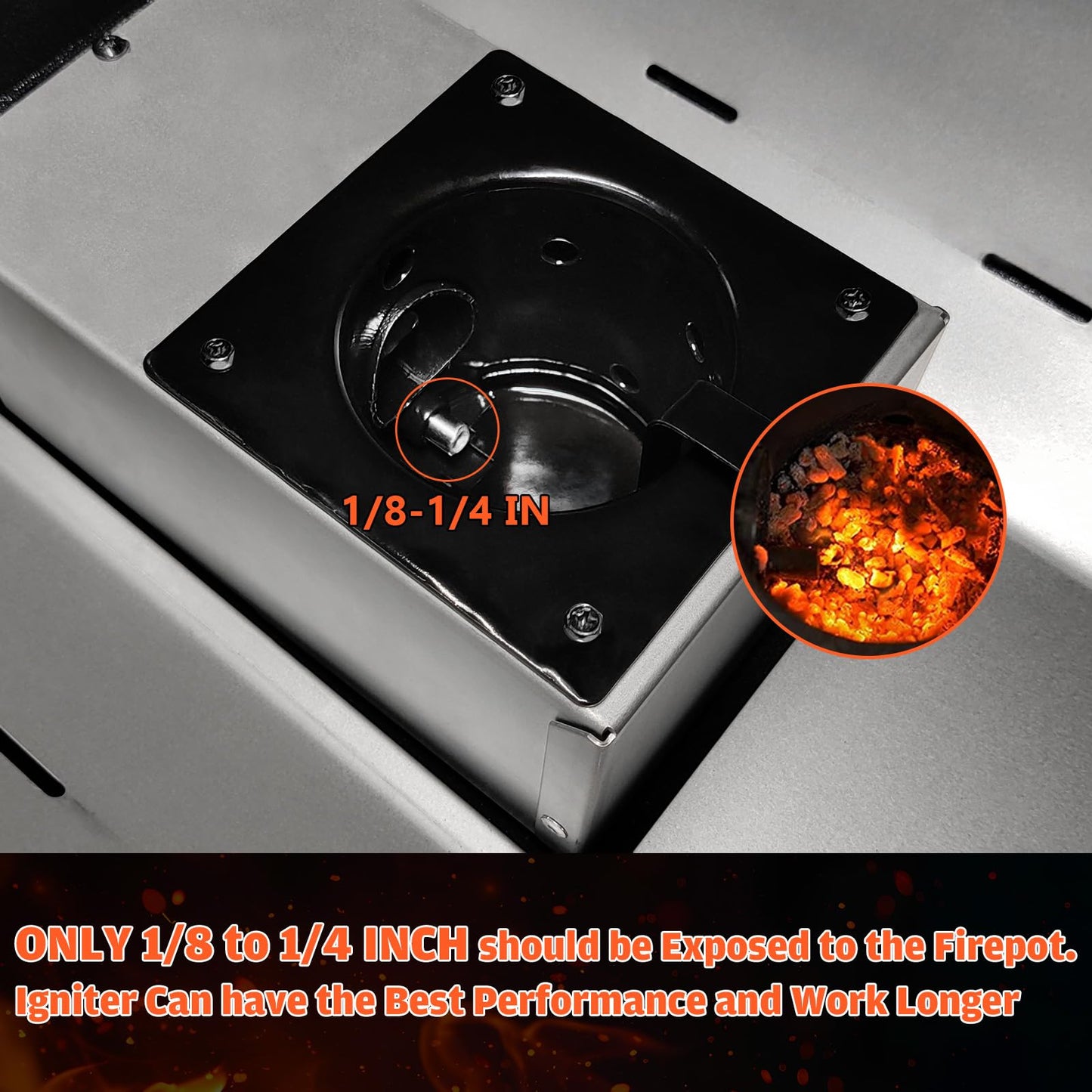 Upgraded Fire Burn Pot and Hot Rod Ignitor Kit Replacement Parts for Traeger, Pit Boss & Camp Chef Pellet Grill Smoker, Durable Fire Burner Pot with Ash Remover, Screws & Fuse, Enamel Fire Pot