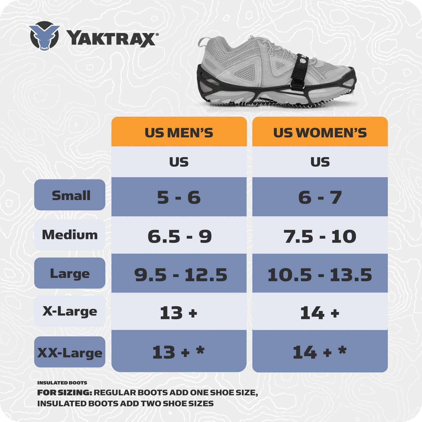Yaktrax Pro Traction Cleats for Walking, Jogging, or Hiking on Snow and Ice, X-Large