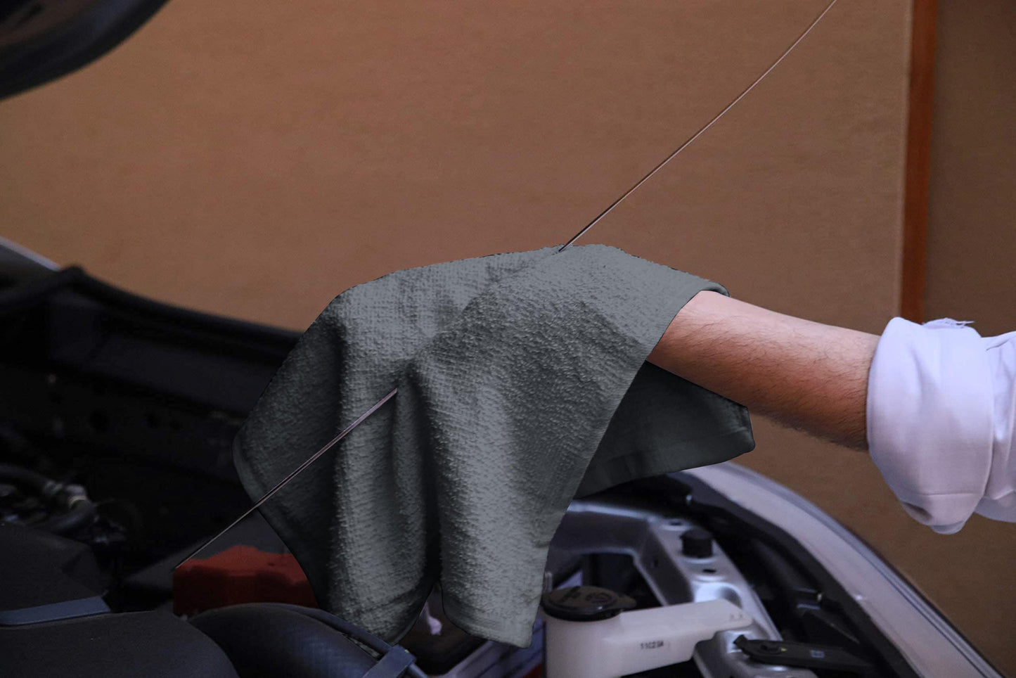 Avalon Towels Cotton Shop Towels – (Pack of 60) Size 12x14 Inches Cleaning Rags – Highly Absorbent Shop Rags and Multipurpose Cleaning Towels for Automobiles, Industries, Garage and Homes (Grey)