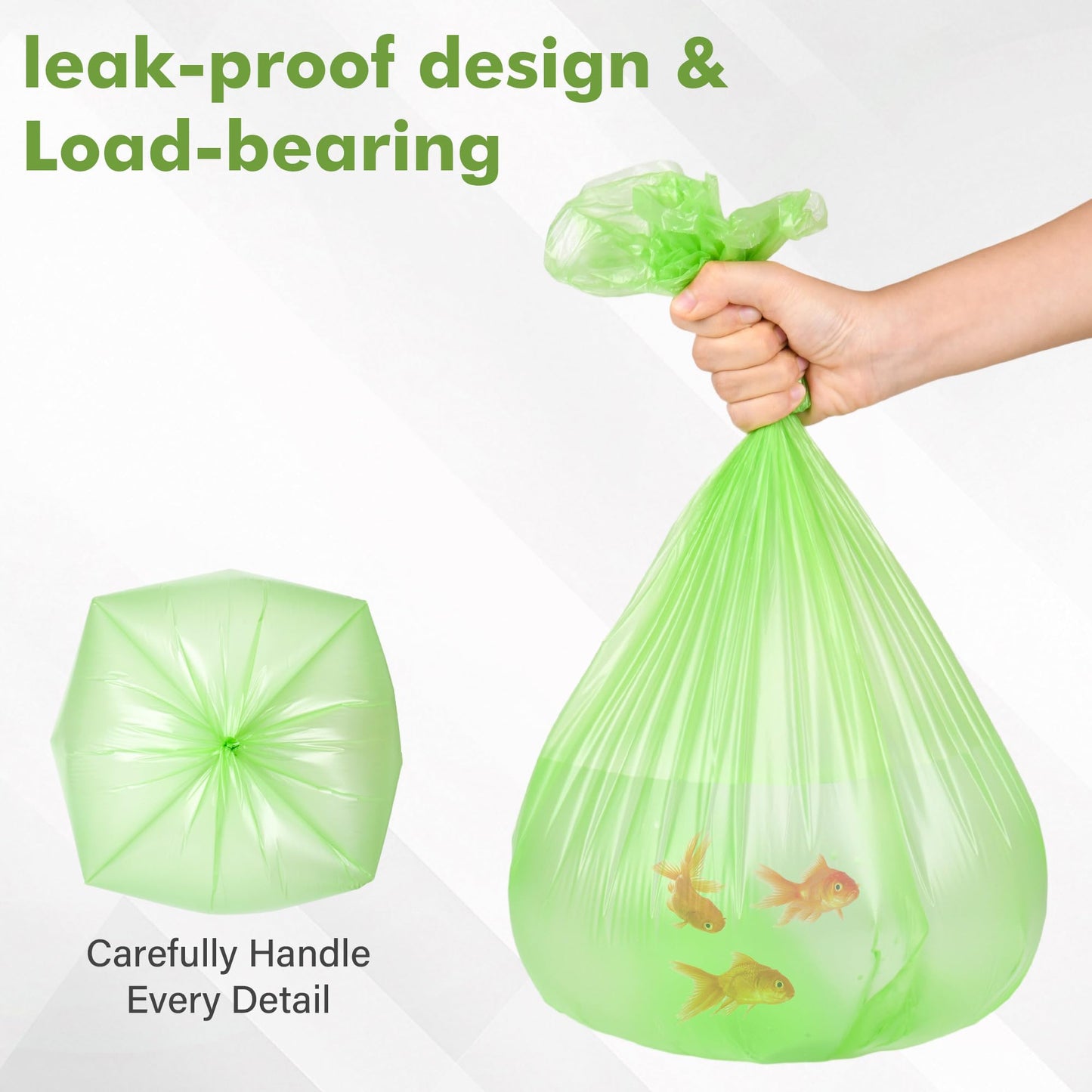 Kitchen Biodegradable Garbage Bags, 13 Gallon/50L Large Compost Bags for Green Bin, Recycling Bin Liners, Eco-friendly Compostable Trash Bags for Kitchen Food Waste (80 Count, Green)