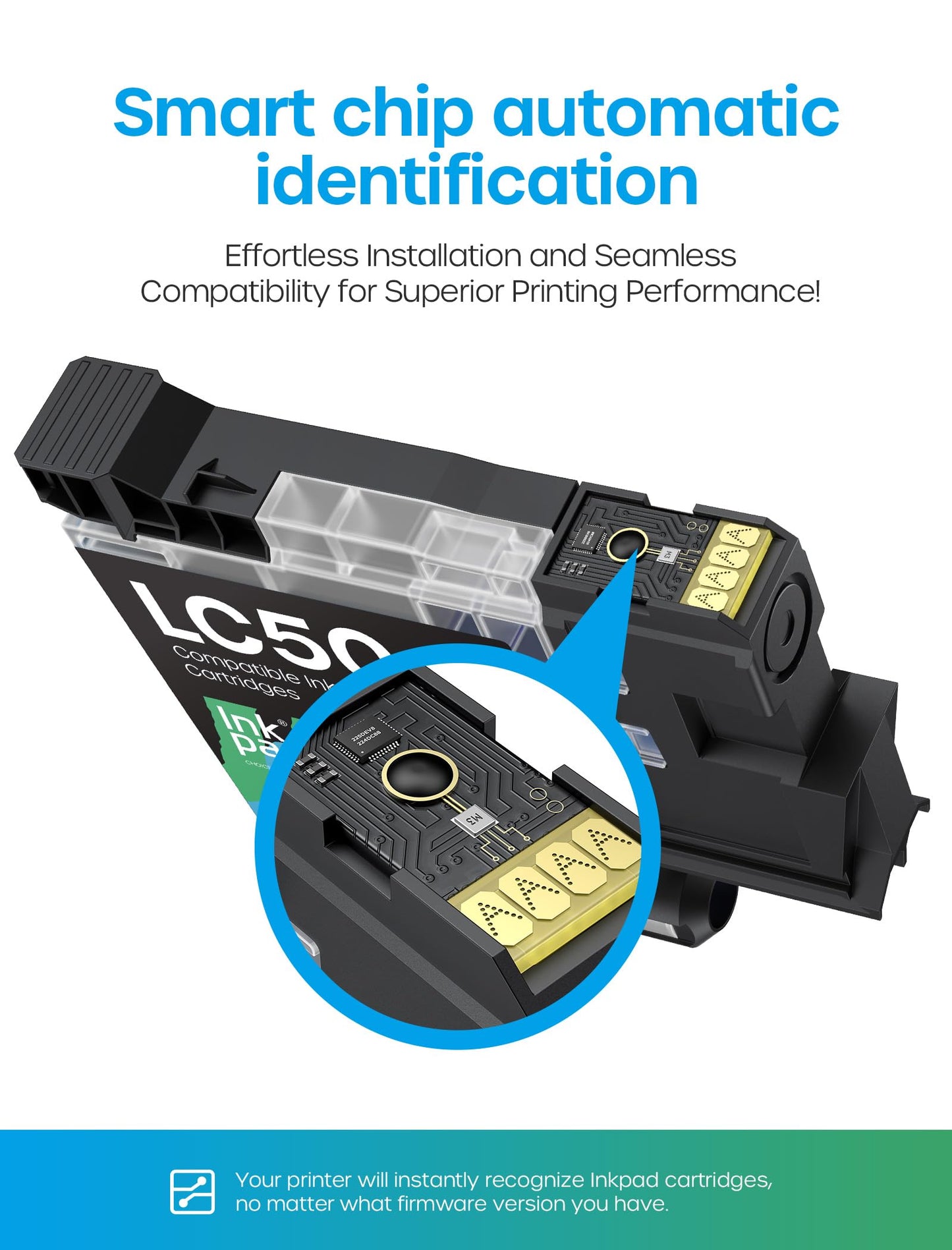 LC504 Ink Cartridges Compatible for Brother Printer LC 504 Ink Cartridges Work for MFC-J1365DW MFC-J1355DW MFC-J1367DW (Black Cyan Magenta Yellow, 4PK)