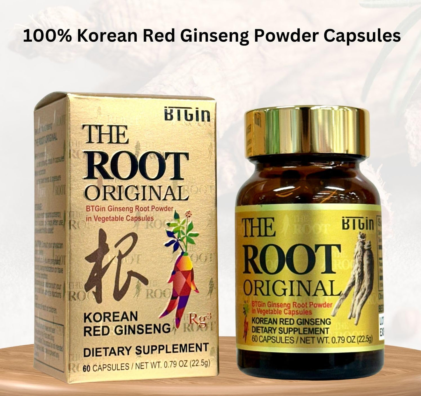 [BTGin] Genuine Korean Ginseng Capsules Enriched in Ginsenoside Rg3 Through Fermentative Enzyme Process - 100% Powder 18000mg