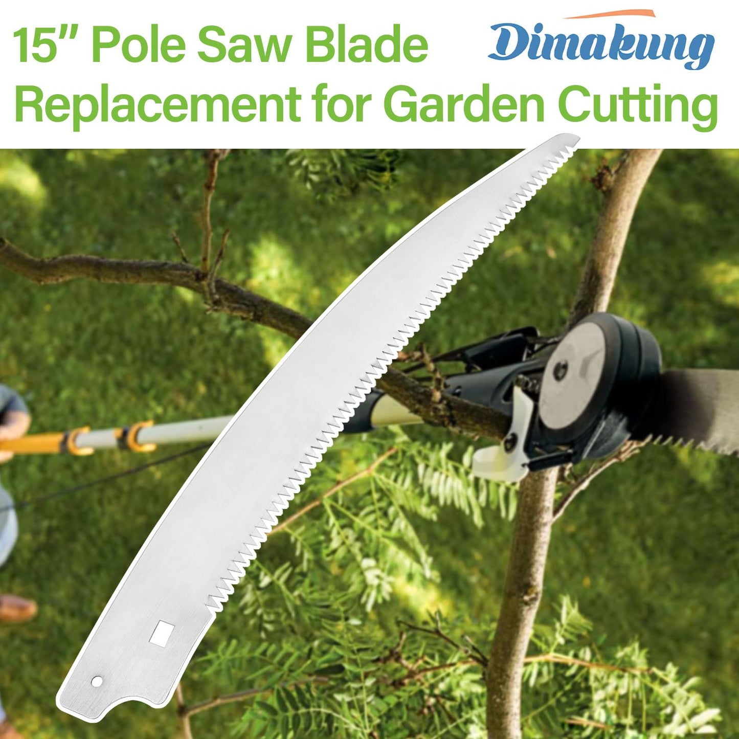 15 Inch Pole Saw Blade Replacement for Fiskars Tree Pruner, Extendable Tree Trimmer Blade for Garden Branch Cutting Compatible with Fiskars Pruning Models 6391 9388 9390 7889 7831 8391
