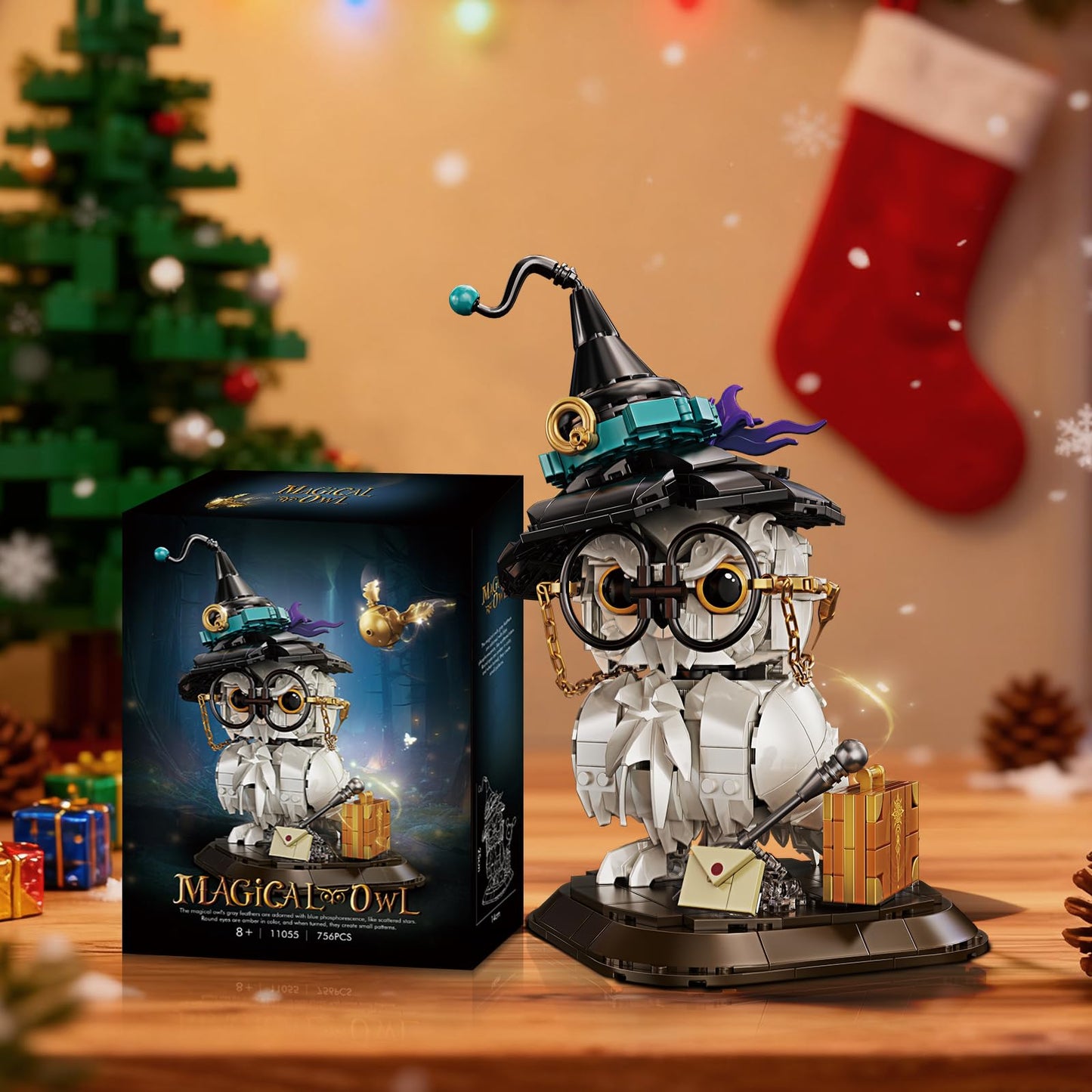 Owl Animal Building Set for Kids Potter Collectible Magic Bird Model Toys Compatible with Lego Animal for Adults Creative Home Decor and Office Art Gifts Toys for Boys and Girls Aged 8+