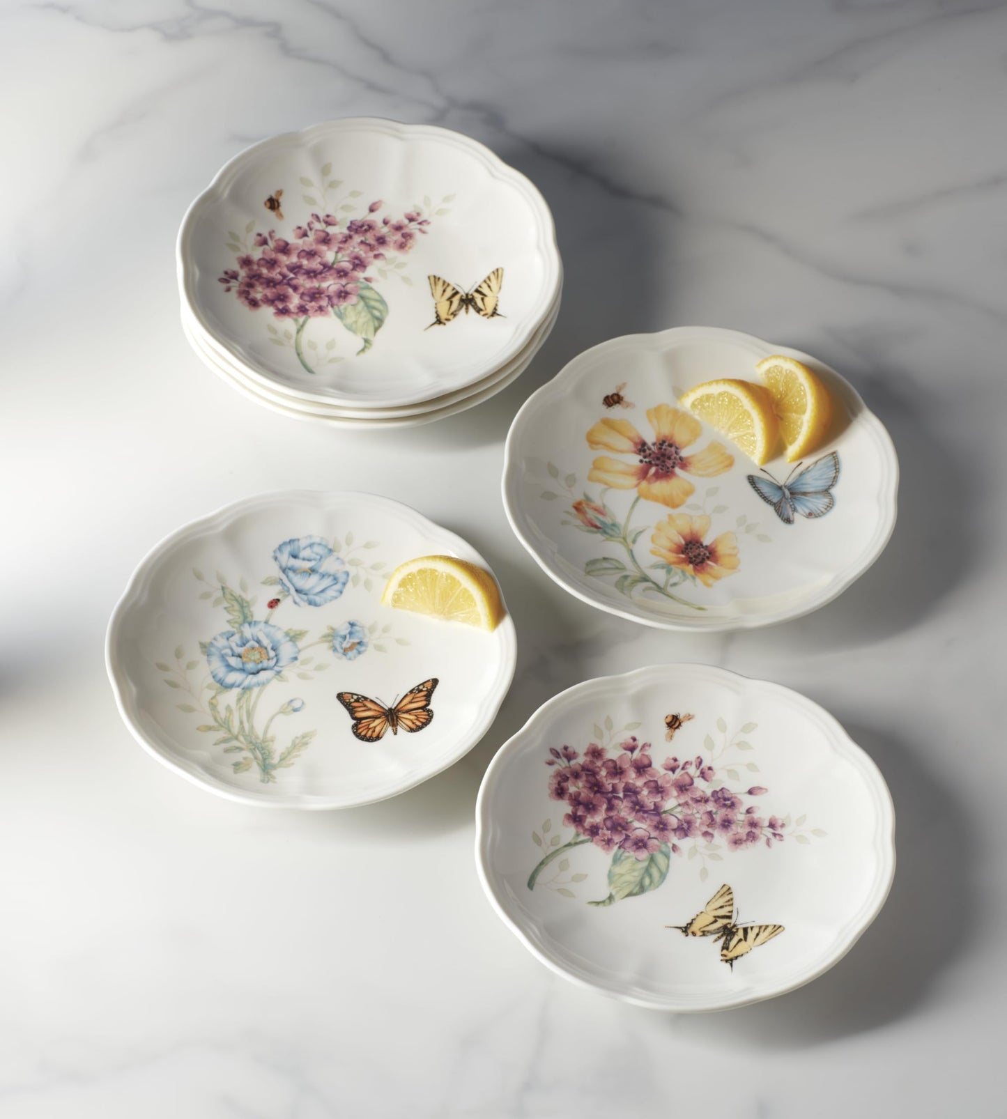 Lenox 817046 Butterfly Meadow 6-Piece Tidbit Plate Set