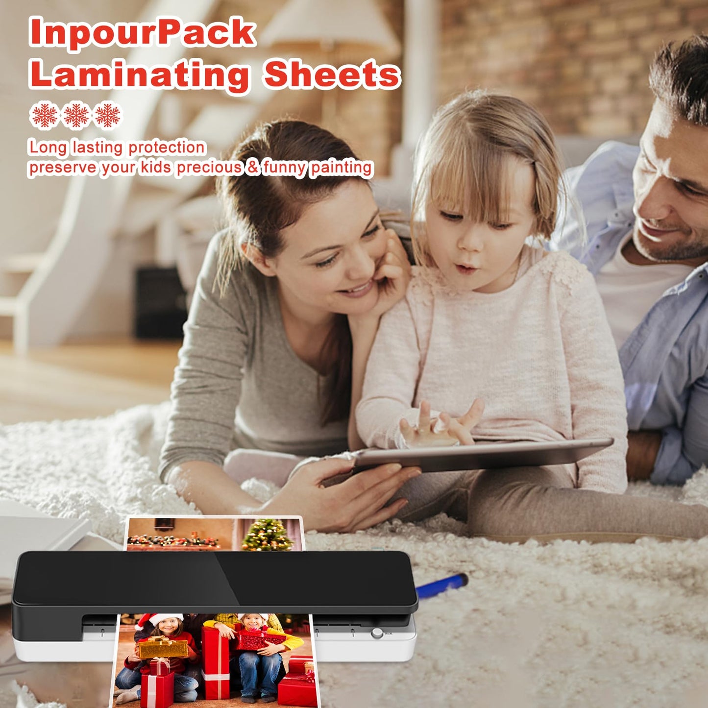InpourPack 3 Mil Laminating Sheet, Clear Thermal Laminating Pouches Letter Size Plastic Laminator Sheets 9 x 11.5 Inch (3 mil / 500 pcs)