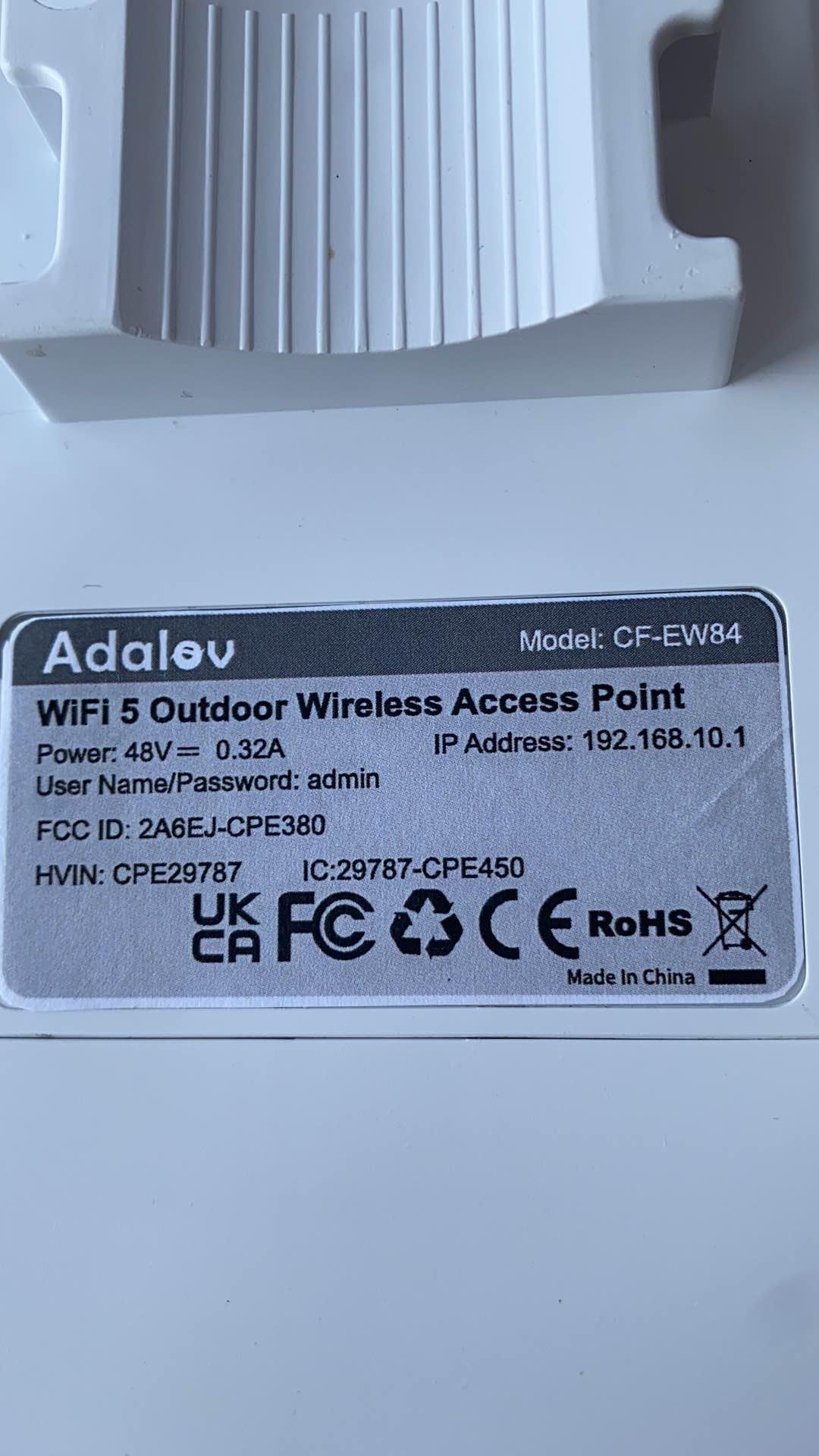 Dual Band Outdoor Access Point with Bracket Mount, Adalov 1200Mbps High Power Outdoor IP66 Weatherproof Access Point,Wireless Gigabit PoE Powered with 2.4GHz+5.8GHz
