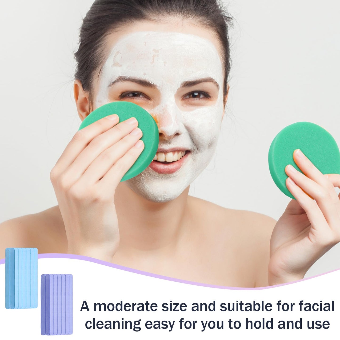 Mifoci 960 Pieces Compressed Facial Sponges for Estheticians, Makeup Removal Sponge Pads for Women Spa Exfoliating Face Wash, 8 Colors