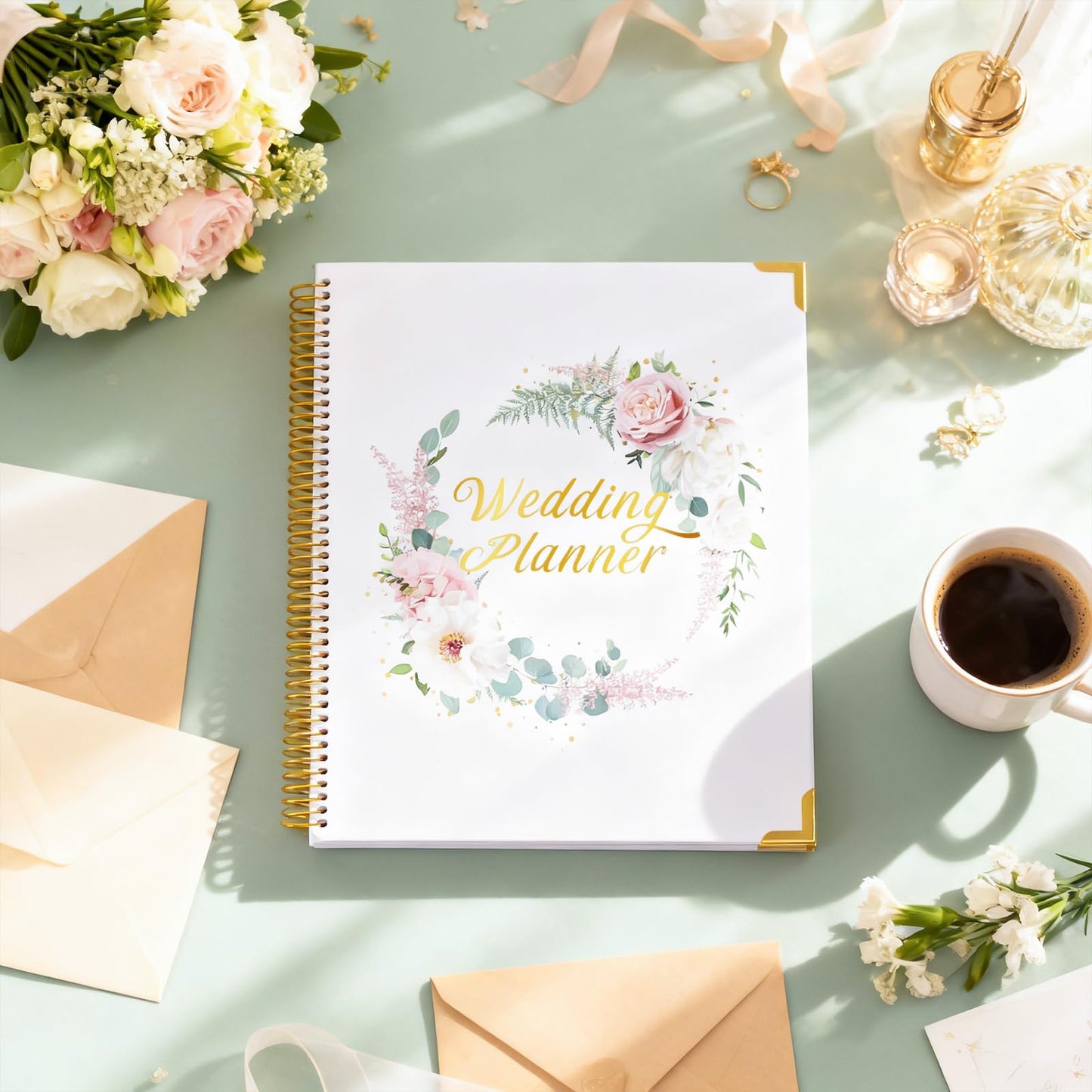VinTS 176 Pages Wedding Planner,Wedding Planner Book and Organizer,9" x 11" Hardcover Engagement Wedding gifts for Couples,Brides