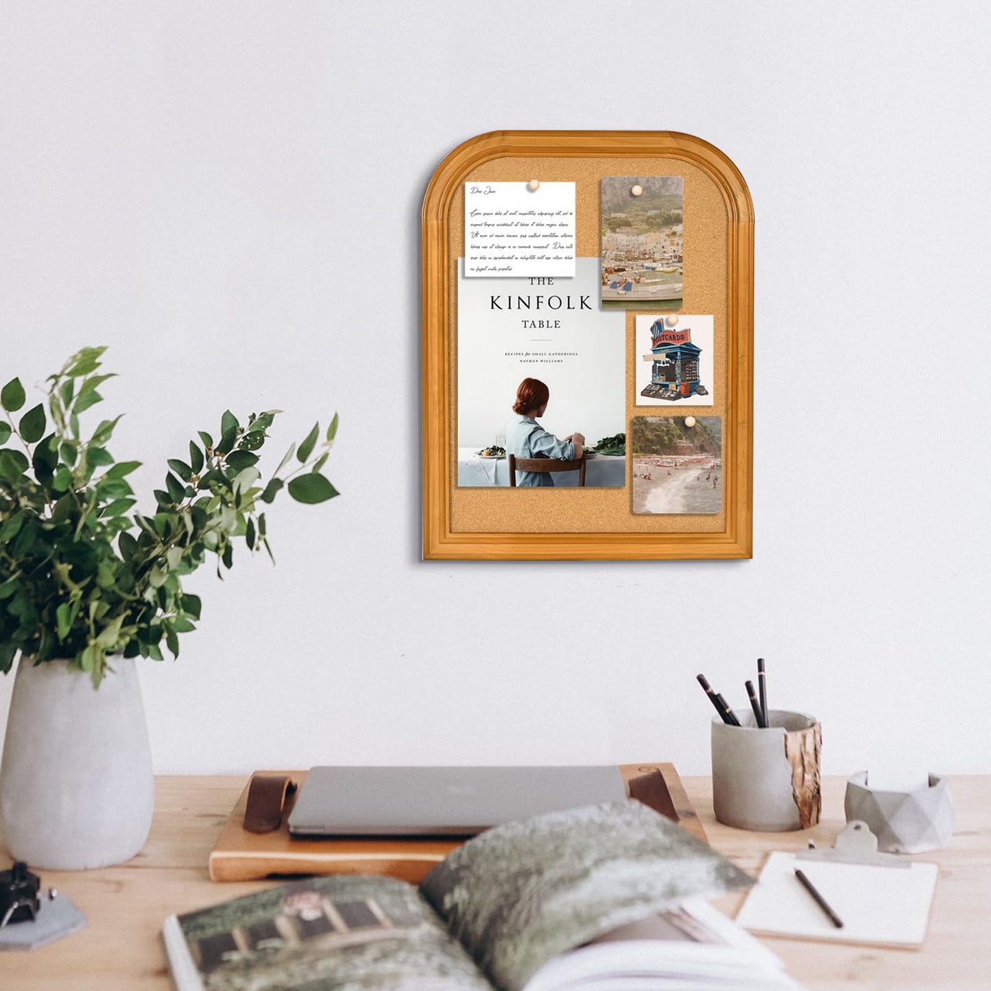 Aitakatta Cork Board for Walls, 17X13 inches Bulletin Board with Frame, Decorative Hanging Pin Board Vision Board Message Board for Office School Home Decor(2R&2S,4333,1p)