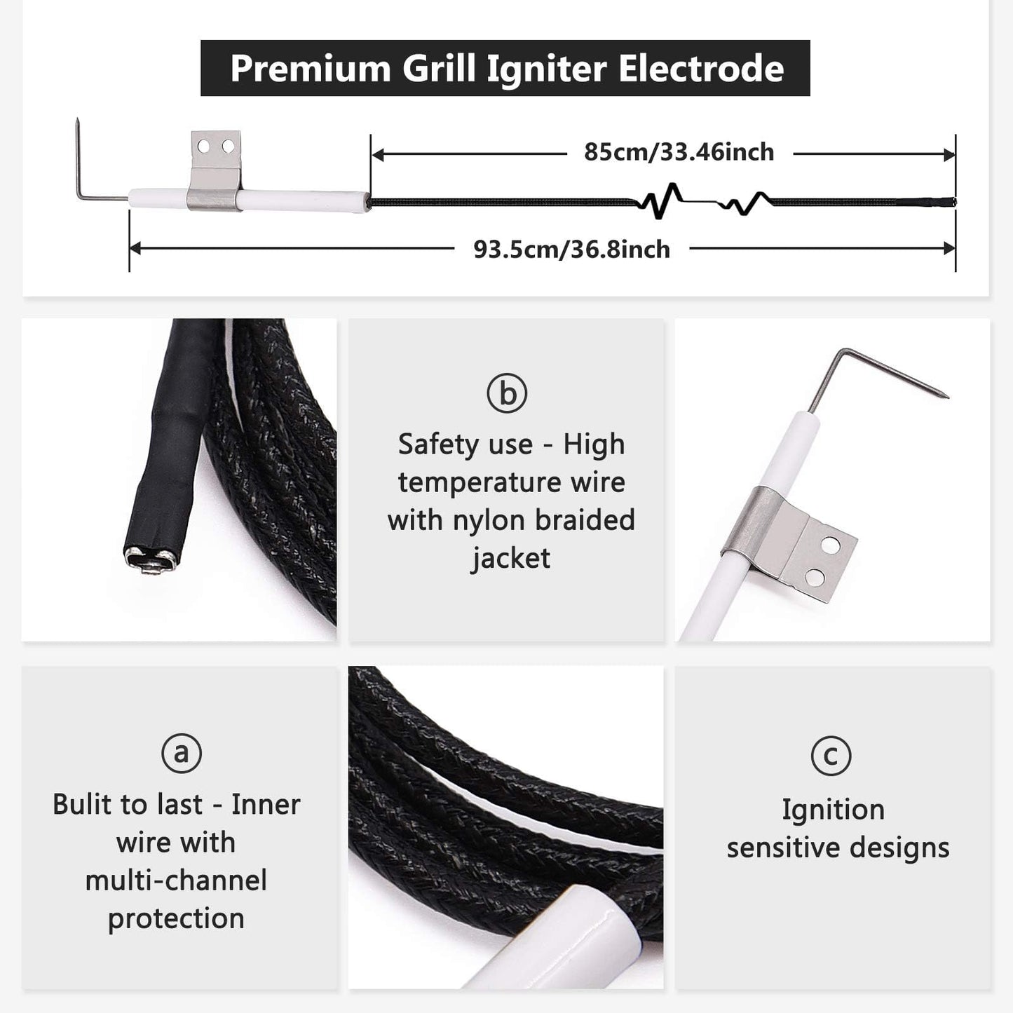 Criditpid Barbecue Replacement Parts for Nexgrill 6 Burner 720-0898 720-0898A, Nexgrill 720-0888 720-0888N, 720-0830H 720-0783E. BBQ Heat Plates, Burner Tubes & Igniters Kit.