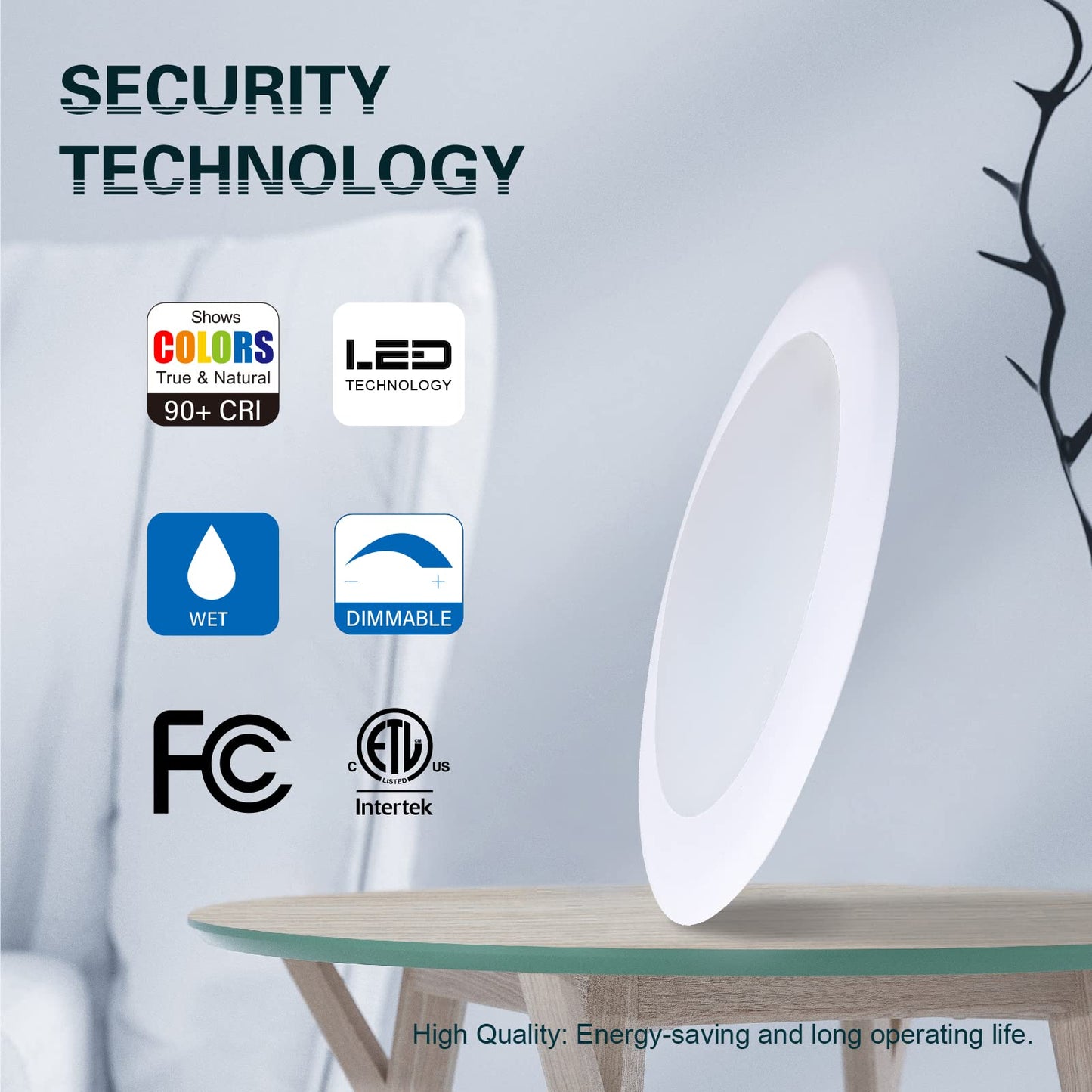 TOPELER LED Flush Mount Ceiling Light 6 Inch,Baffle Trim,15W 3000k, White,Modern,LED Disk Light,Dimmable Metal Pancake Low Profile Surface Mount Recessed Disk Light,Fixtures for Home Improve,6 Pack