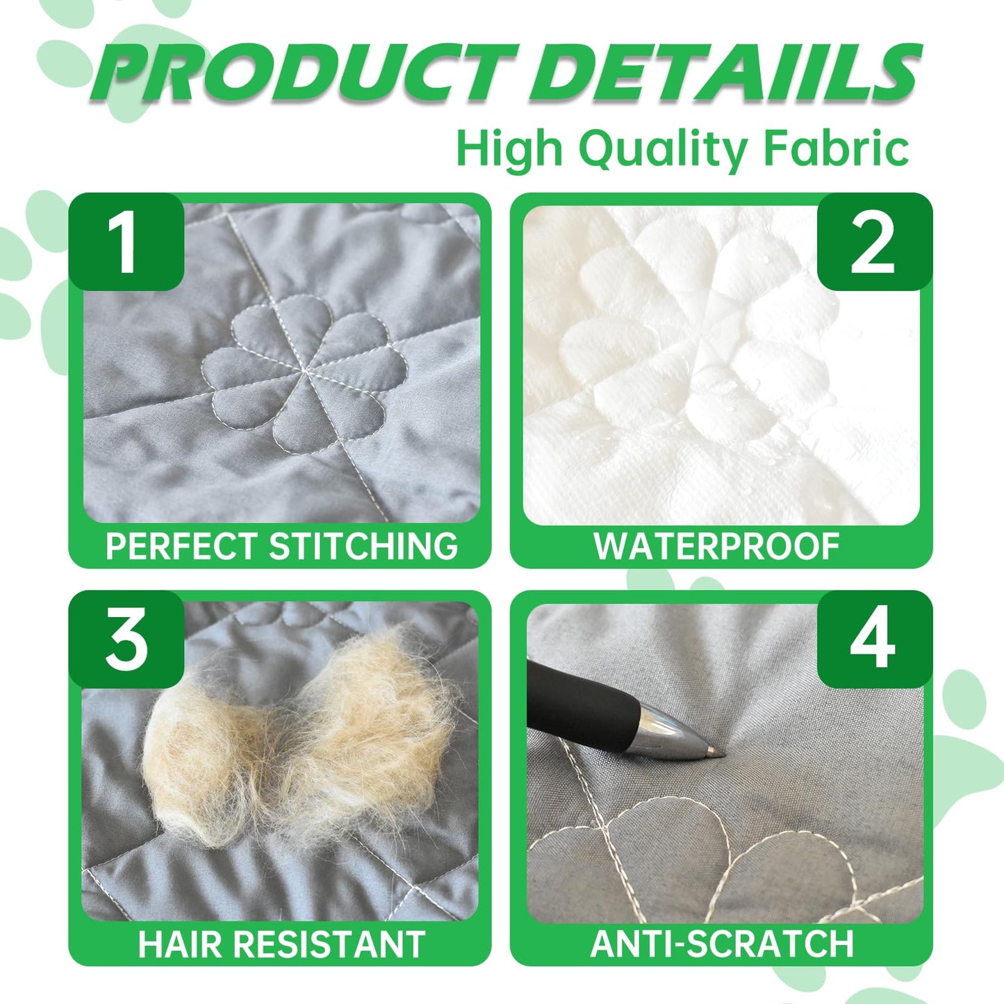 Greatbond Dog Bed Covers Replacement Washable, Waterproof Dog Bed Liner, 2 Pack 35" x 44" Ultra Soft Noiseless Removable Bed Sheets for Pets, Cover Only ﻿