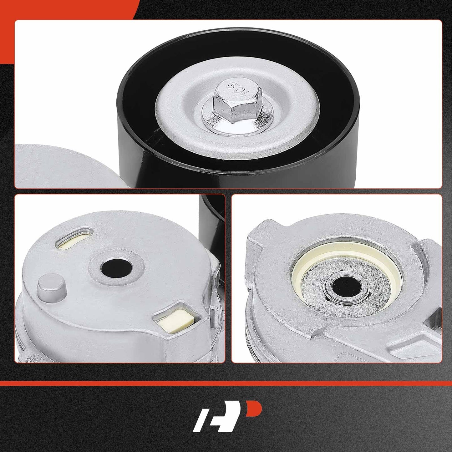 A-Premium Belt Tensioner Assembly with Pulley Compatible with Chevrolet Colorado Trailblazer & GMC Envoy Canyon & Hummer H3 & Buick Rainier & Saab 9-7x & Oldsmobile Bravada