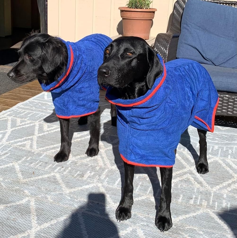 HhiMyOct Dog Drying Coat - Towel Robe - Microfiber Dog Drying Bag Super Absorbent Pet Bathrobe,Adjustable Collar&Belly Strap Fast Drying Coat Pet Dog Cat Bath Robe Towel