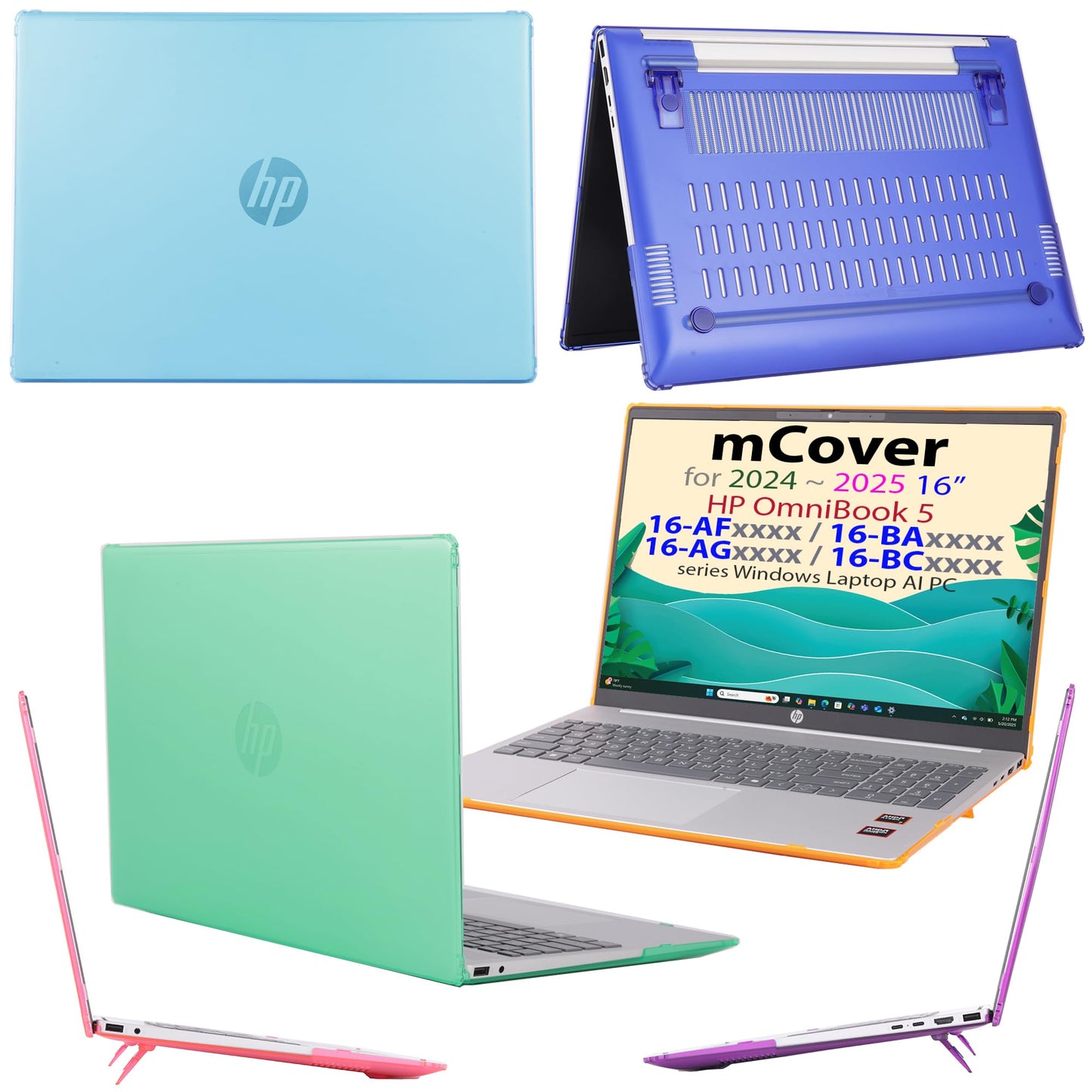 mCover Case ONLY Compatible for 16” 2024+ HP OmniBook 5 16-AF / 16-AG / 16-BAxxxx / 16-BCxxxx and Pavilion 16-AF / 16-AG0000 Series Windows AI Notebook PC (NOT Fitting Other HP Models)- Clear