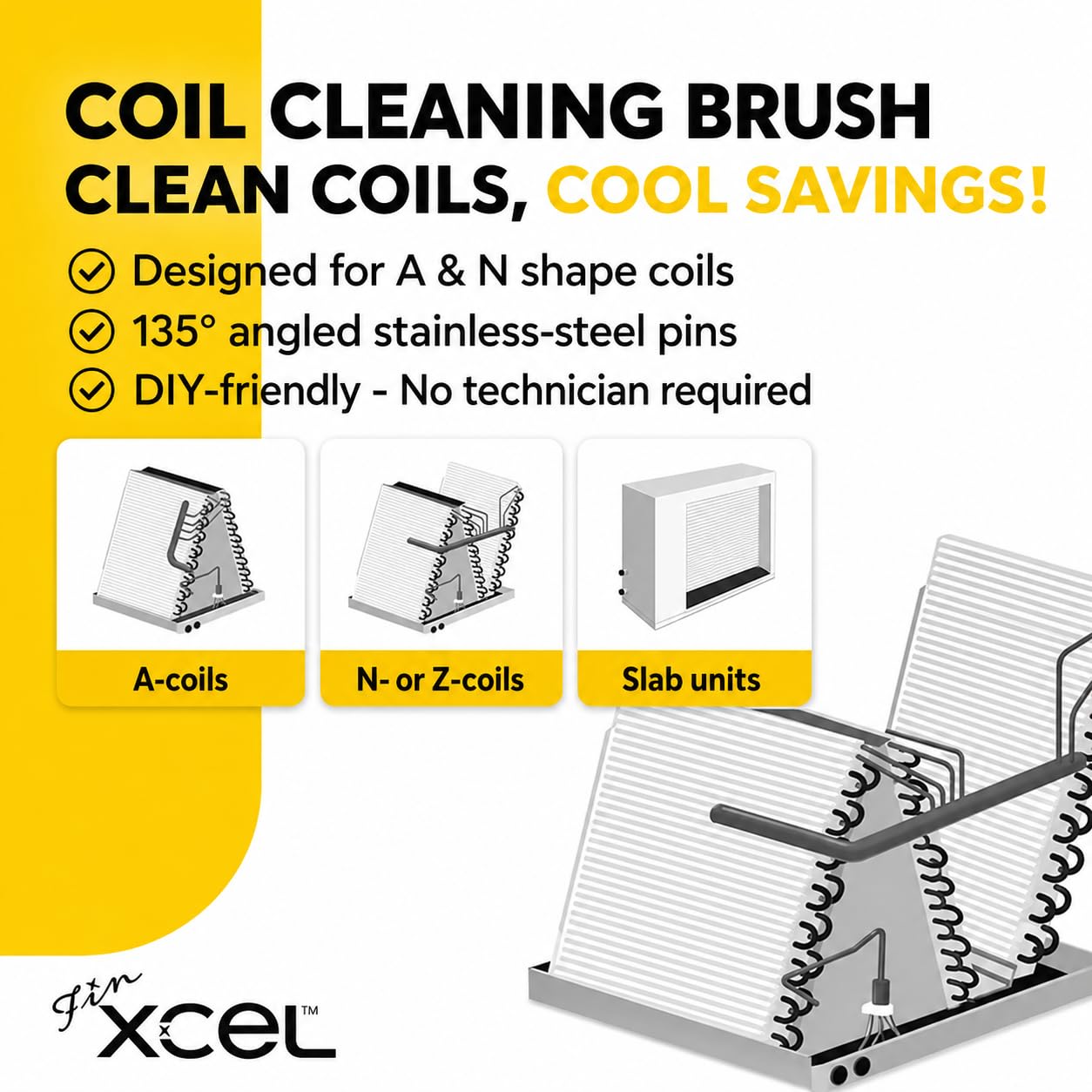HVAC Coil Fin Cleaning Brush (Large)