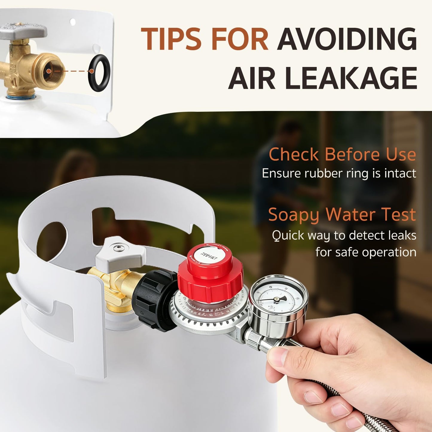 GASPRO 0-30 PSI Adjustable High Pressure Propane Regulator with Gauge, 5 FT Stainless Braided Hose, Perfect for Turkey Fryer, Gas Burner, Fire Pit