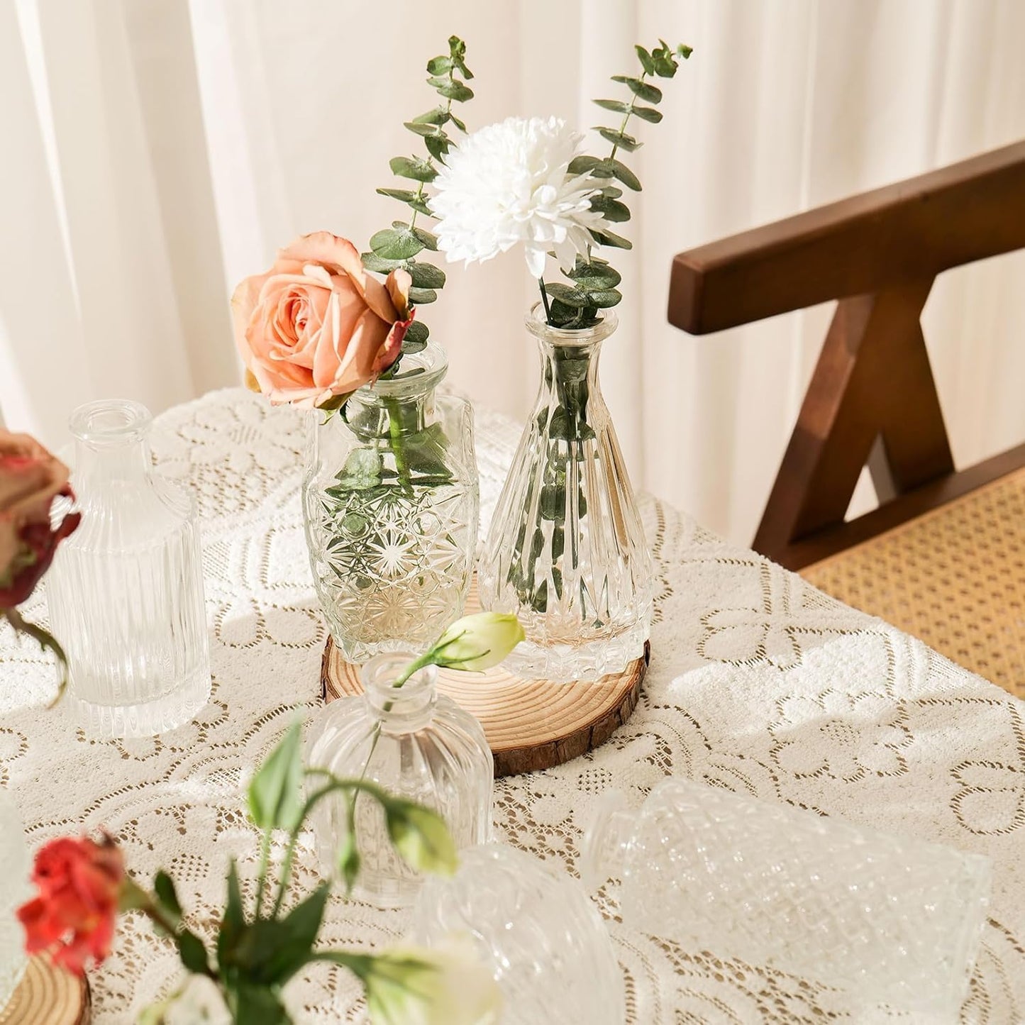 Sawoake 32 PCS Mini Bud Vases As Wedding Centerpieces for Tables,Clear Bud Vases for Flowers,Small Flower Vases Suitable for Birthday Party,Anniversary,Wedding Reception,Baby Shower (Clear-32PCS)
