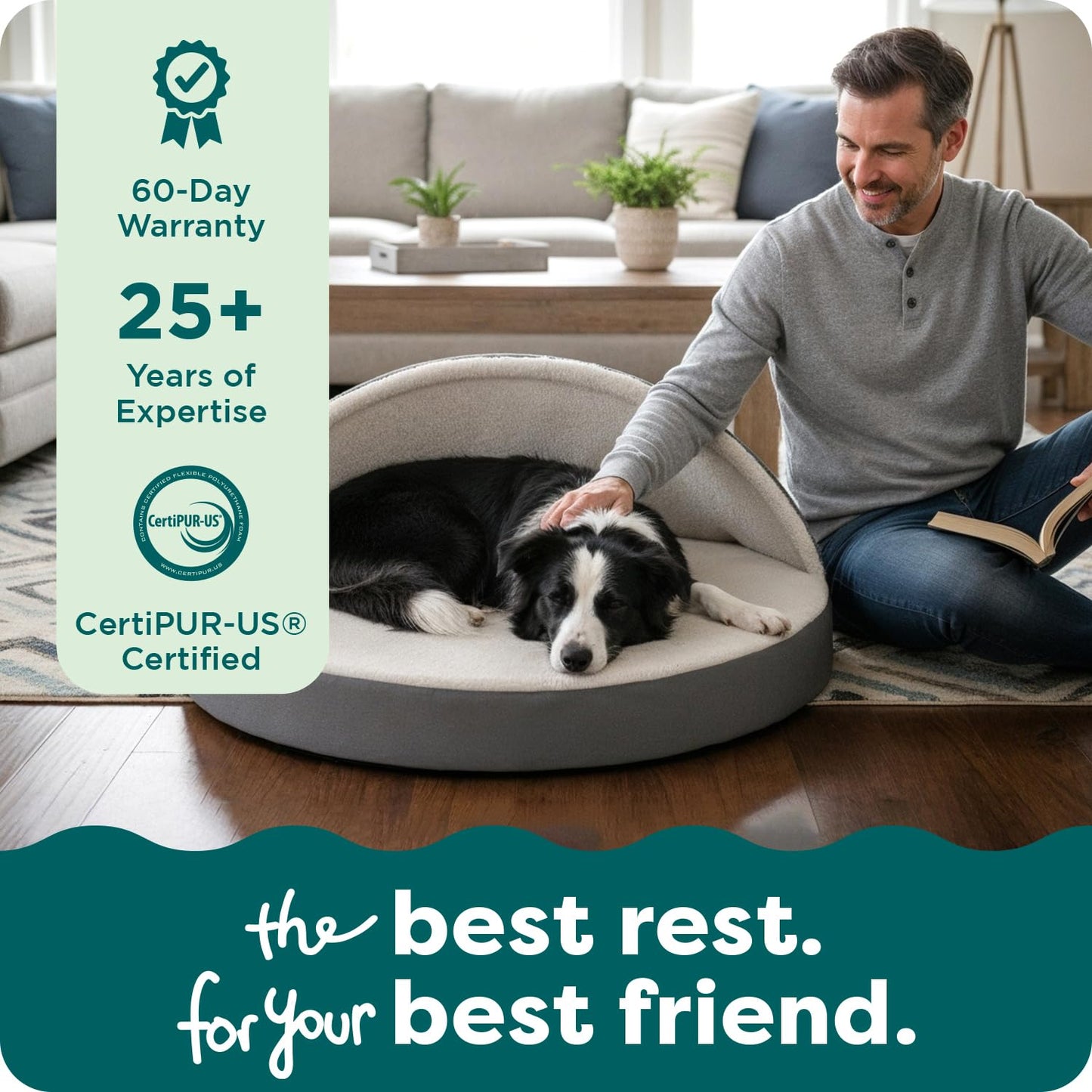Furhaven 26" Round Orthopedic Dog Bed for Medium/Small Dogs w/Removable Washable Cover, for Dogs Up to 30 lbs - Sherpa & Suede Snuggery - Gray, 26-inch