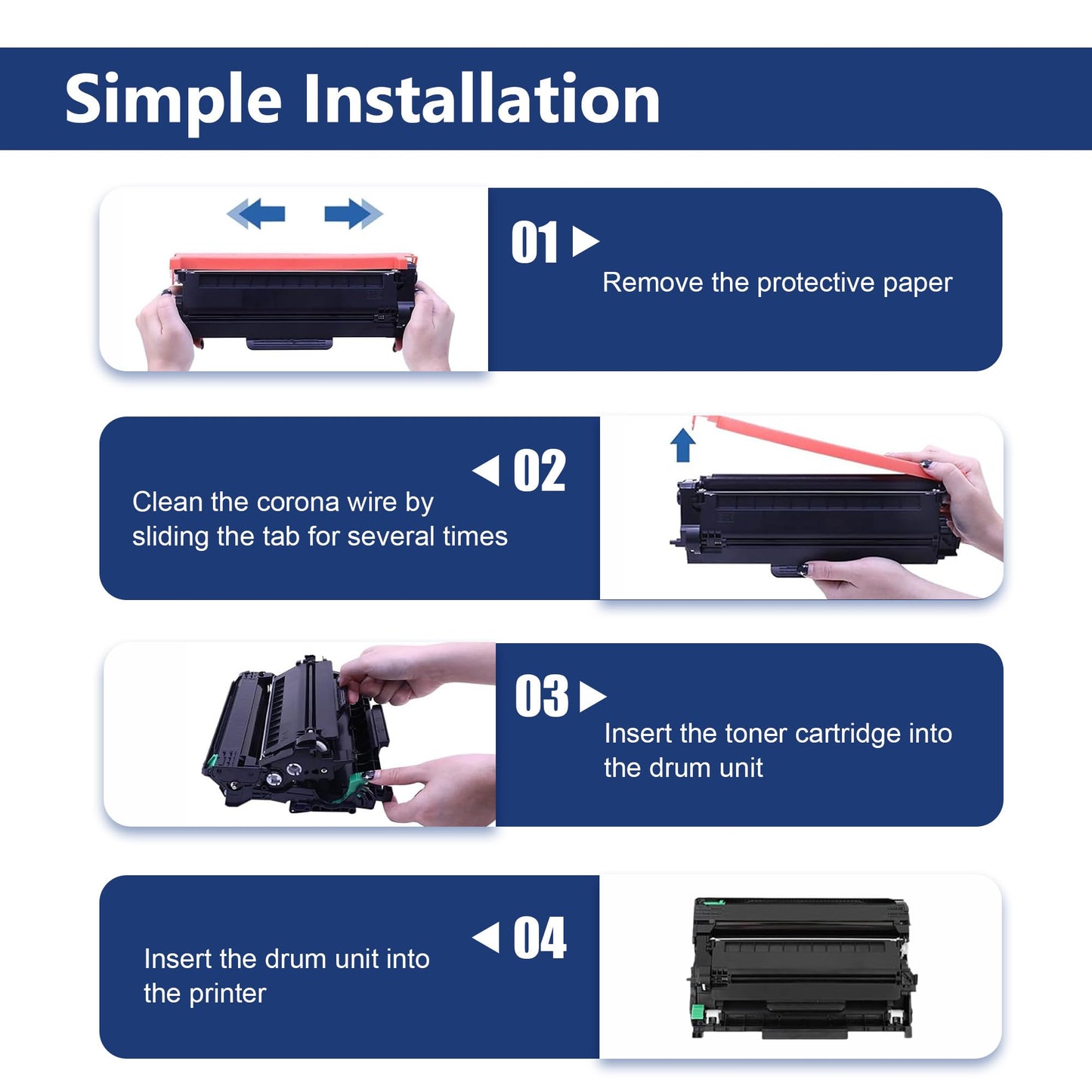 TN760 Toner Cartridge High Yield with Chip Replacement for Brother TN760 DCP-L2550DW MFC-L2710DW L2750DW L2750DWXL HL-L2350DW L2370DW L2370DWXL L2390DW HL-L2395DW Printer (Black, 2 Pack)