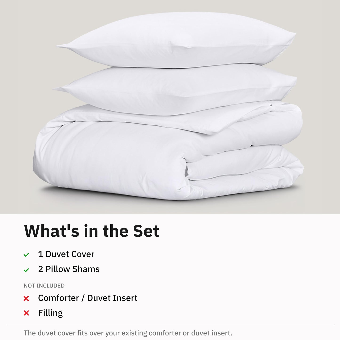California Design Den 3-Pc Queen Size Duvet Cover Set, 400 Thread Count Sateen 100% Cotton Comforter Cover and Two Pillow Shams Bedding Set, Button Closure, Corner Ties (White, Queen)