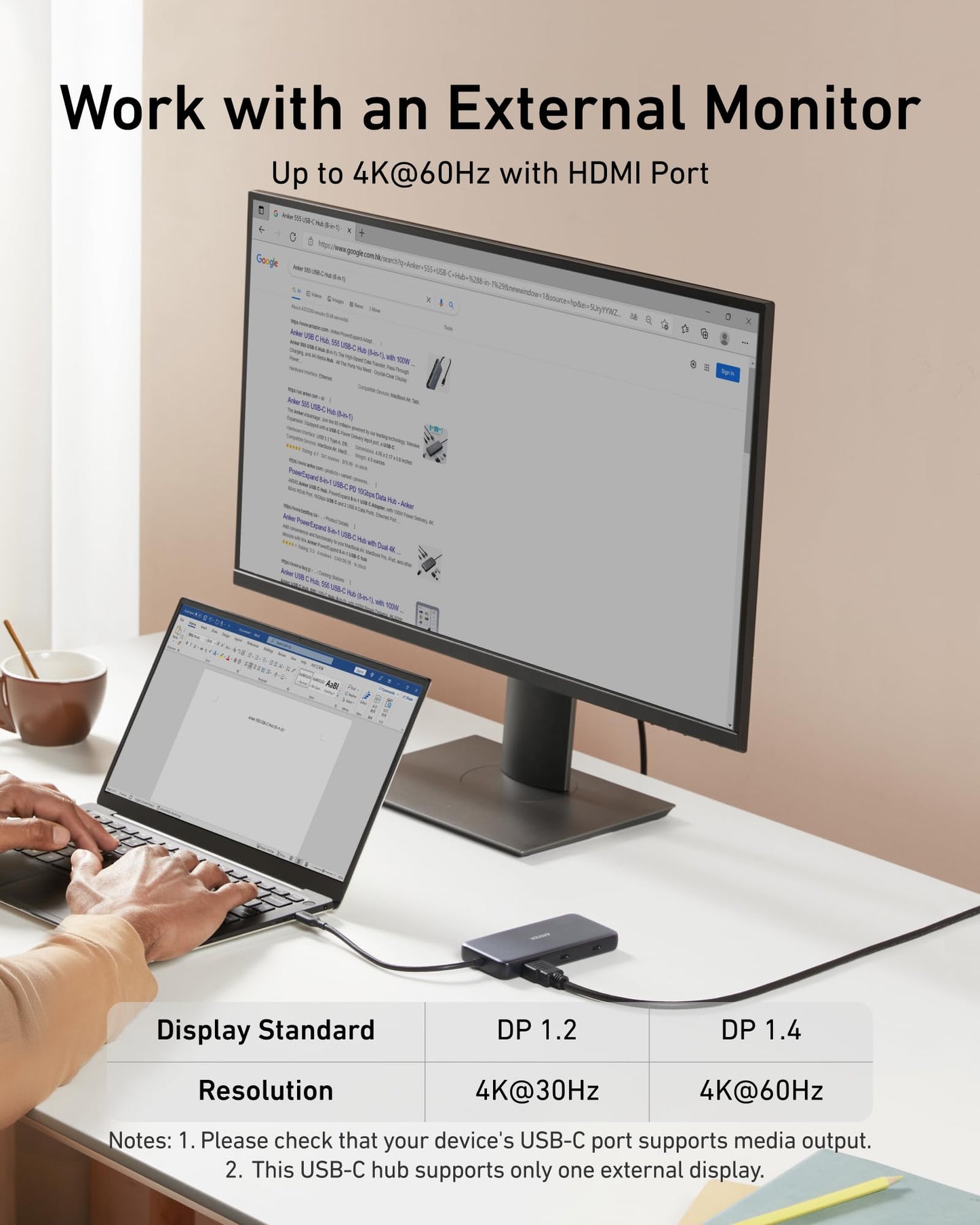 Anker 555 USB-C Hub (8-in-1), with 85W Power Delivery, 4K 60Hz HDMI Port, 10Gbps USB C and 2 A Data Ports, Ethernet microSD SD Card Reader, for MacBook Pro More