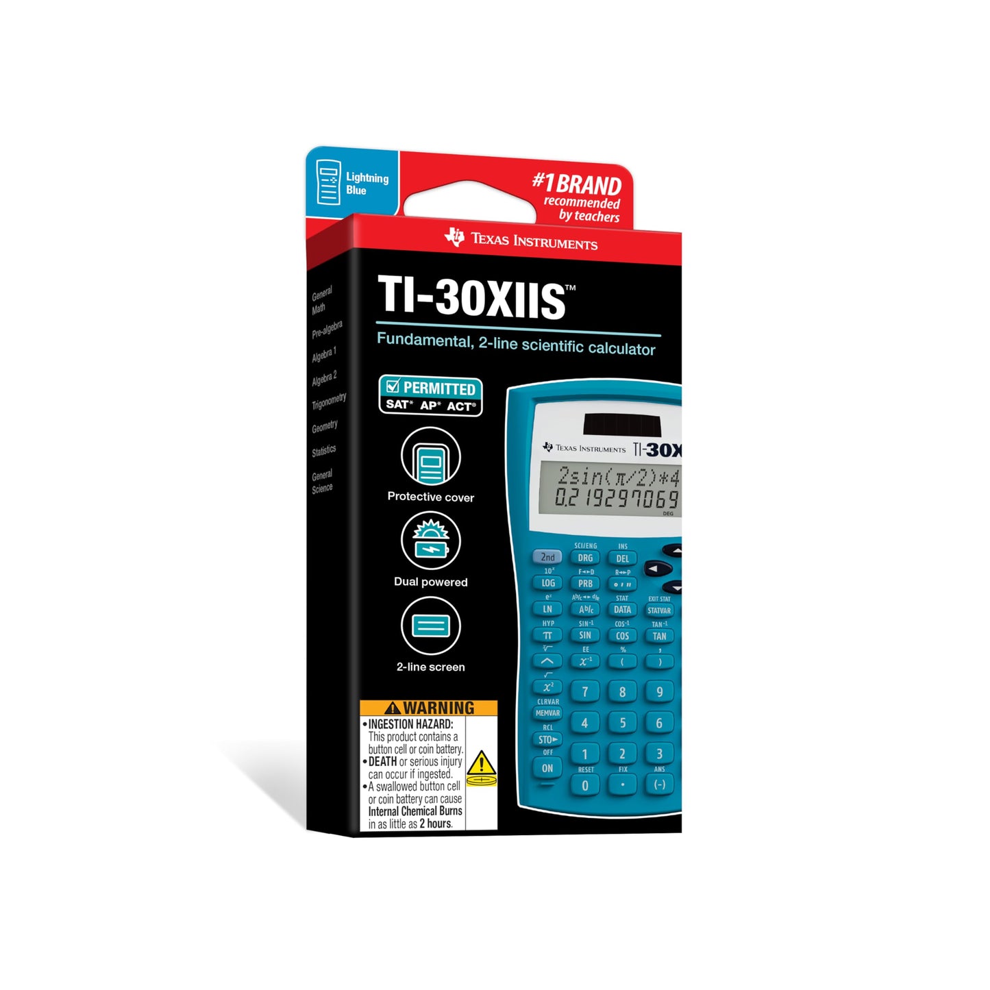 Texas Instruments Fundamental, Two-Line Scientific Calculator, Blue (30XIIS/TBL/1L1/BA)