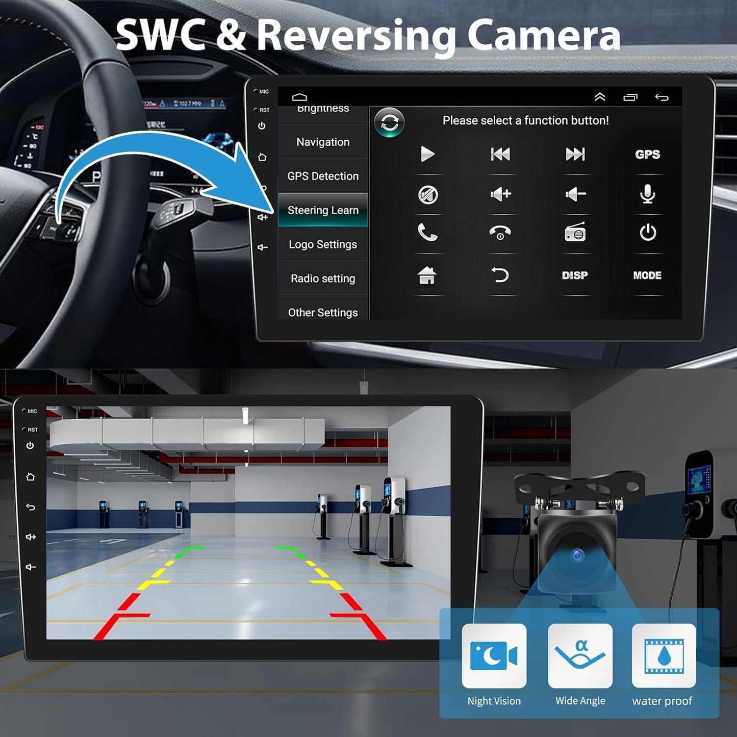 Car Stereo for Honda CRV 2007 2008 2009 2010 2011 with Wireless Carplay Android Auto Mirror Link, 32G 9 Inch Touch Screen Car Radio Bluetooth GPS Hi-Fi WiFi FM RDS Camera Radio for Honda CRV