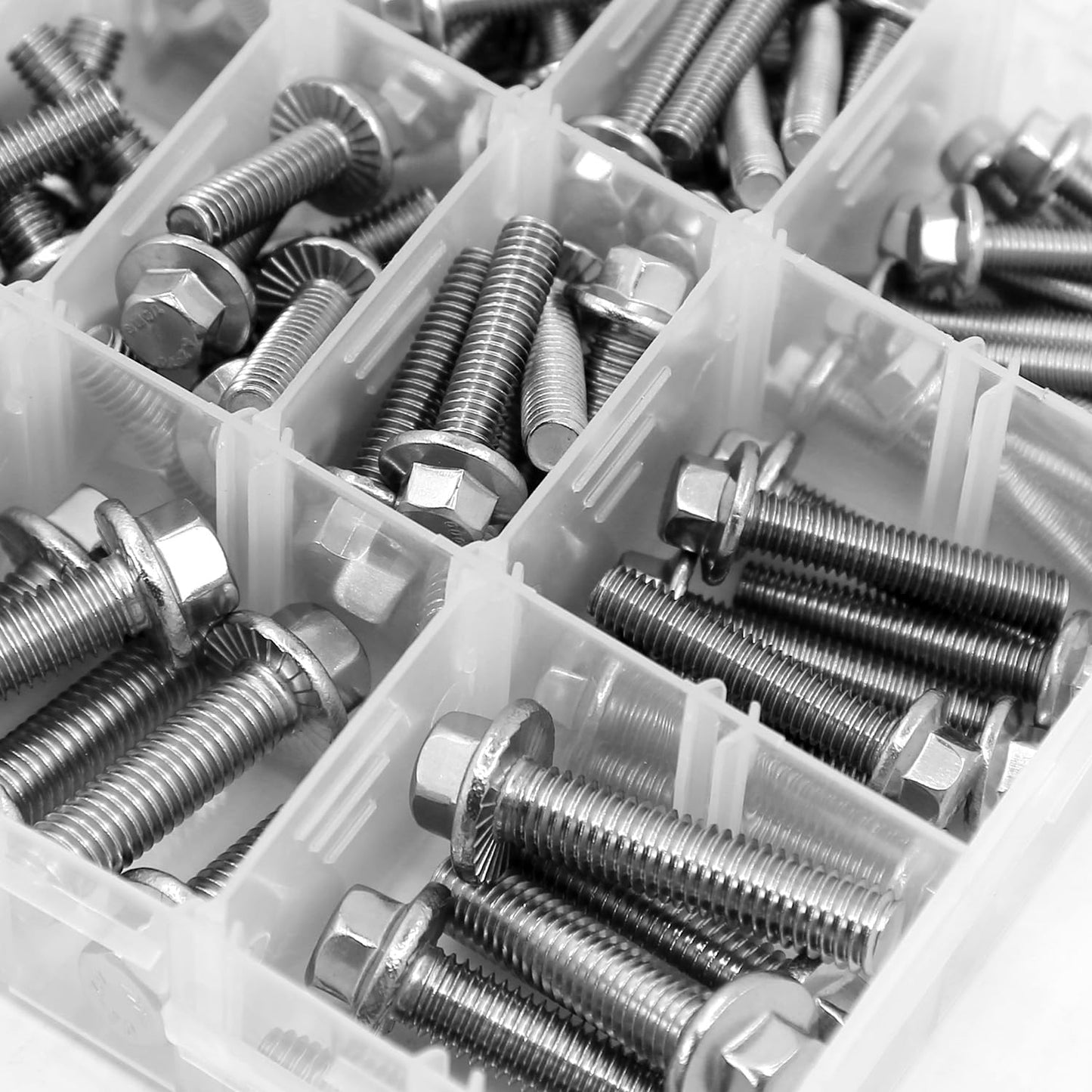 YEEZET 240PCS M5 M6 M8 Flanged Bolts and Nuts Kit,Stainless Steel 304 Metric Flanged Hex Screws Nuts Includes 14 Most Common Sizes