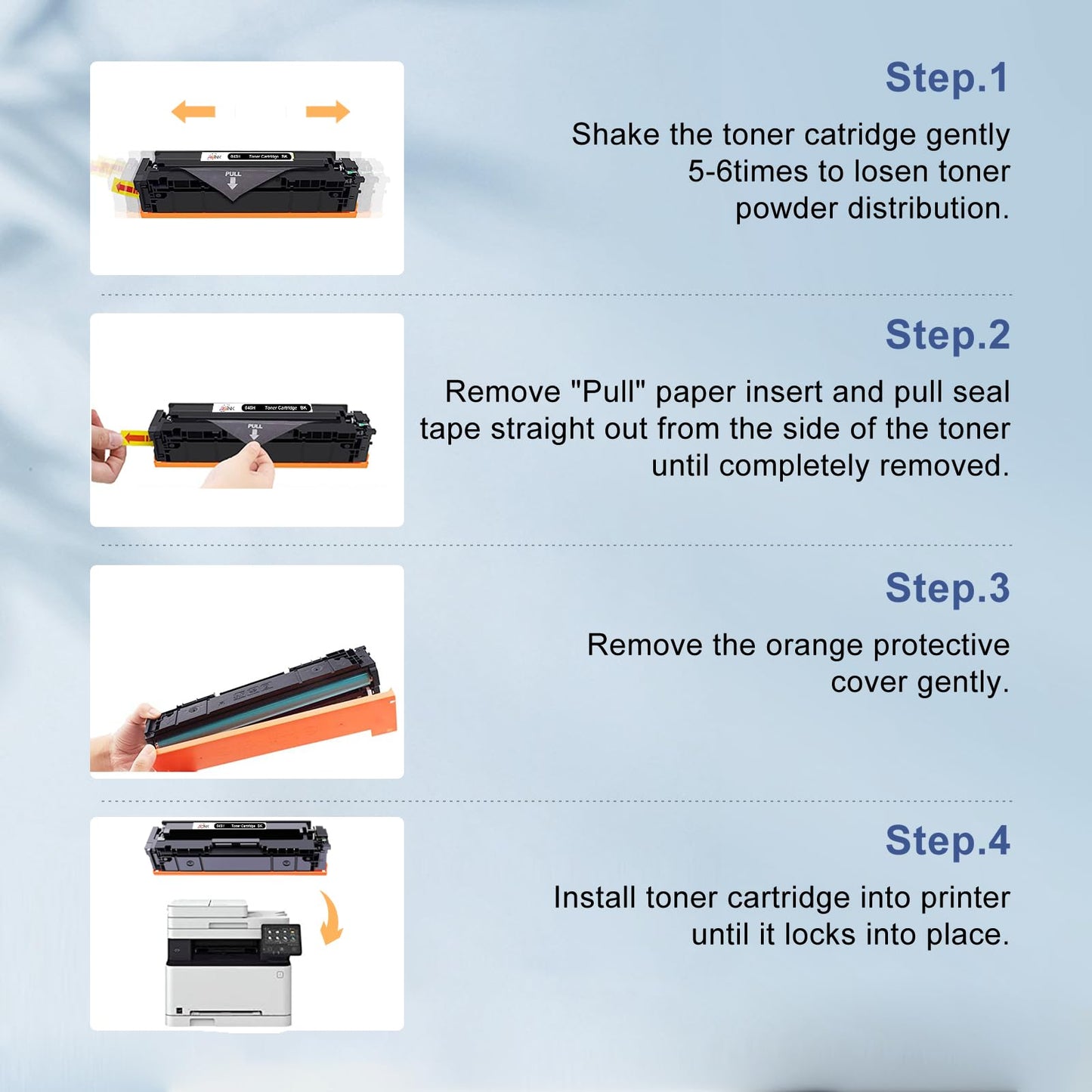045H Toner Cartridge, Compatible for Canon 045H Toner Cartridge, CRG-045H High Yield, for Canon MF634Cdw Toner Black, Color ImageCLASS MF632Cdw LBP612Cdw LBP611Cn 613Cdw LBP612C Printer, 4-Pack