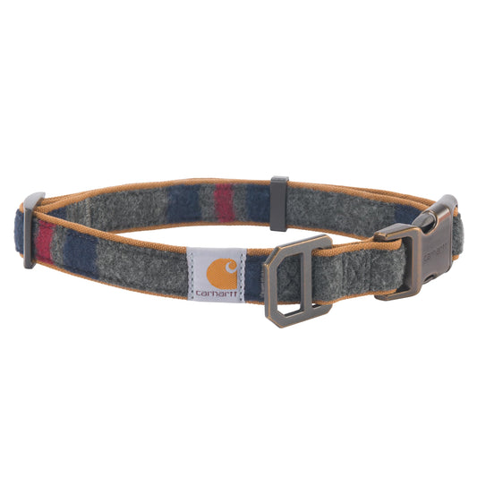 Carhartt Pet Fully Adjustable Webbing Collars for Dogs, Reflective Stitching for Visibility, Blanket Stripe, Medium
