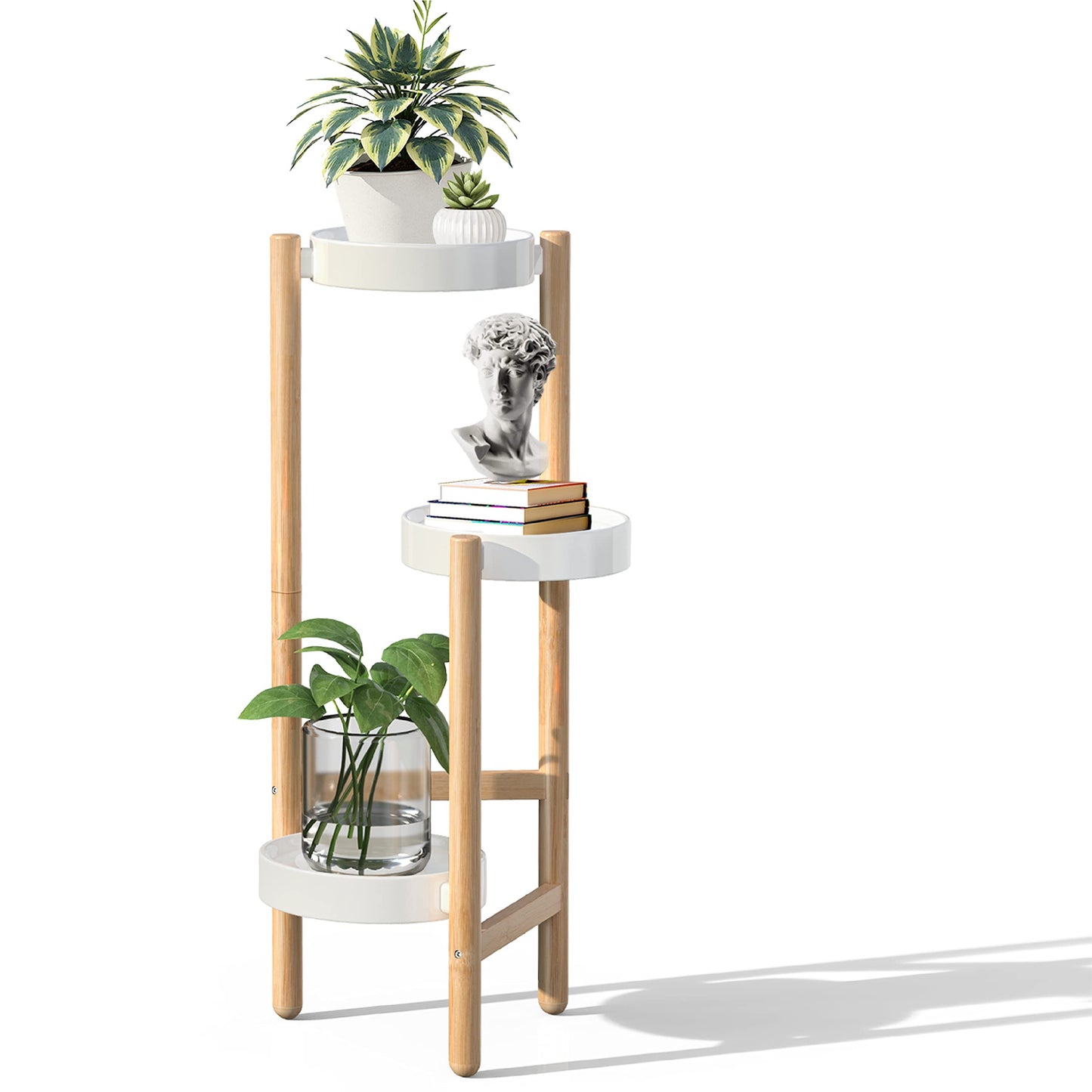 Wisuce Corner Plant Stand Indoor, 3 Tier Tall Bamboo Plant Stand Holder & Plant Shelf Display Rack for Indoor Home Decor (3 Tier)