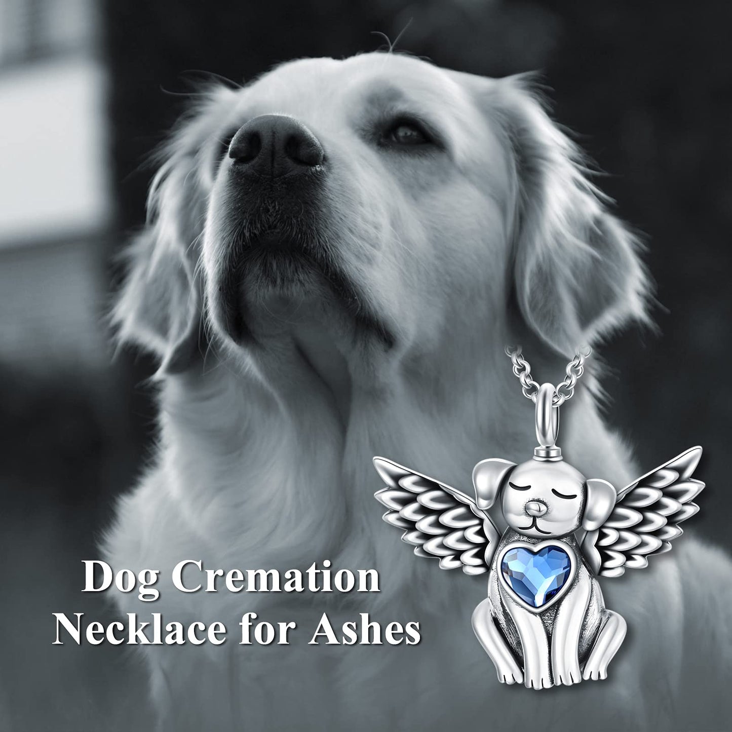 Dog Urn Necklace for Ashes 925 Sterling Silver Pet Cremation Keepsake Memorial Necklace Jewelry Gift for Women