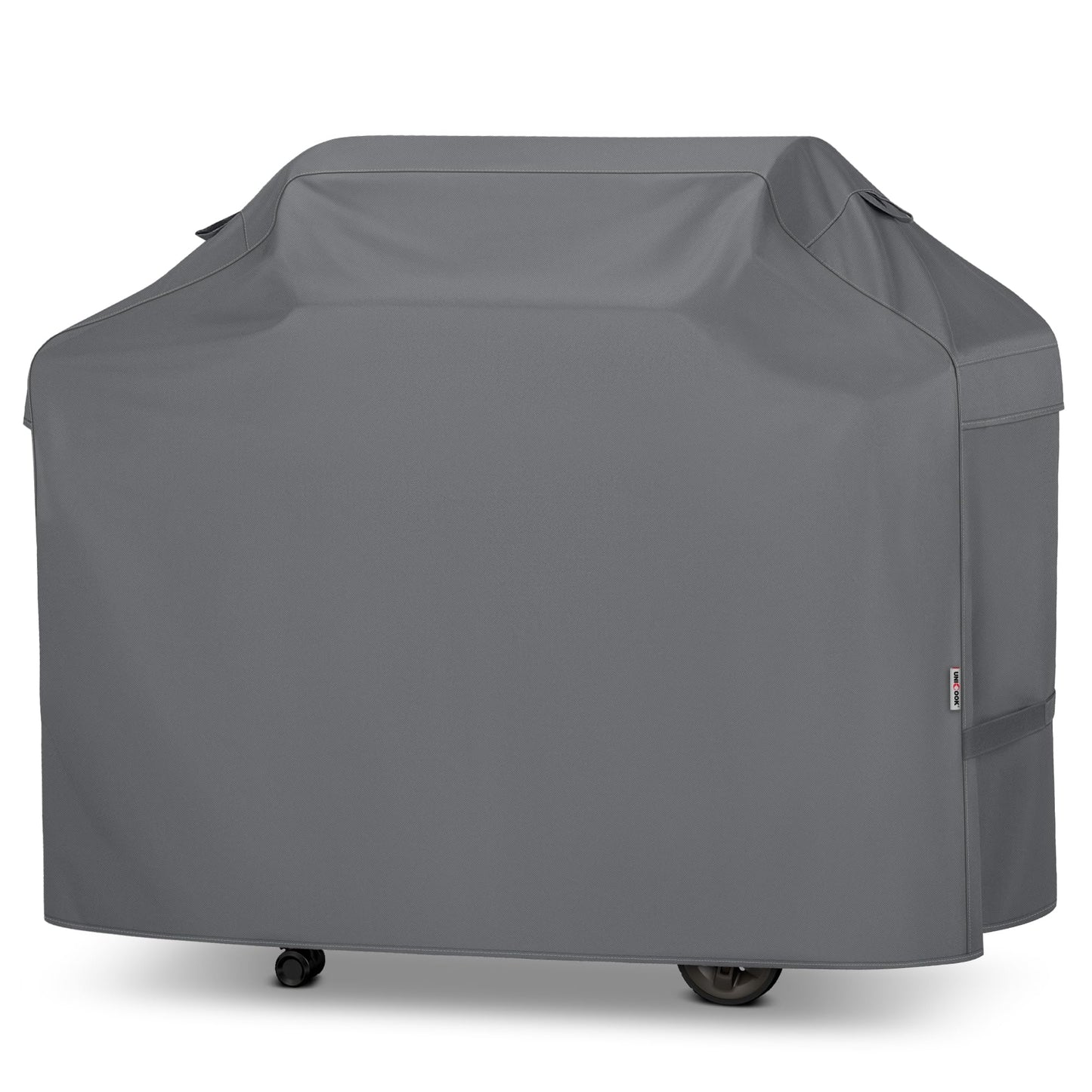 UNICOOK BBQ Cover 65 Inch, Waterproof Heavy Duty Barbecue Grill Cover, Fade Resistant Housse BBQ, Compatible for Weber, Char-Broil, Nexgrill, Brinkmann Barbecue and More, UV Resistant Material, Grey