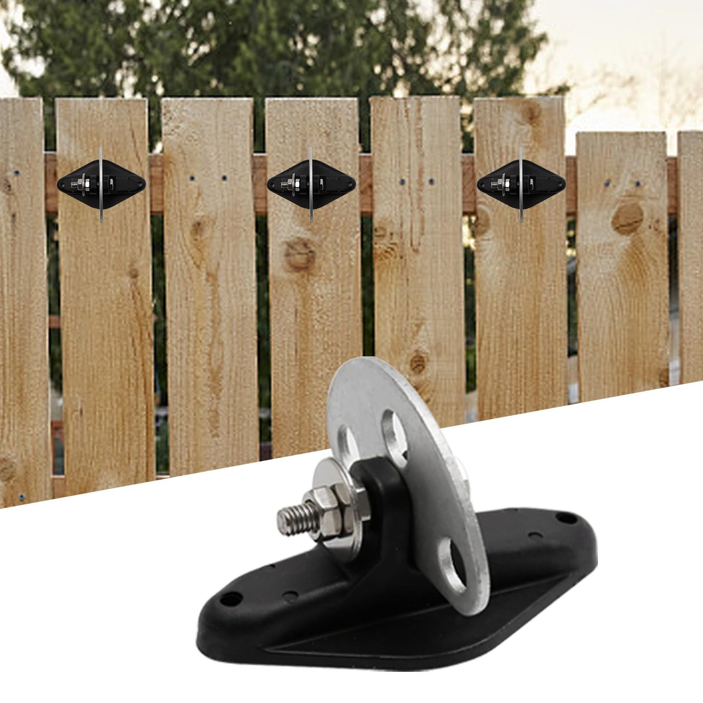 ZUDKSUY 24 Pcs pinlock insulators with 3 Point Gate Connector + 48 pcs Screws, Fence Connector Electric Fence Gate