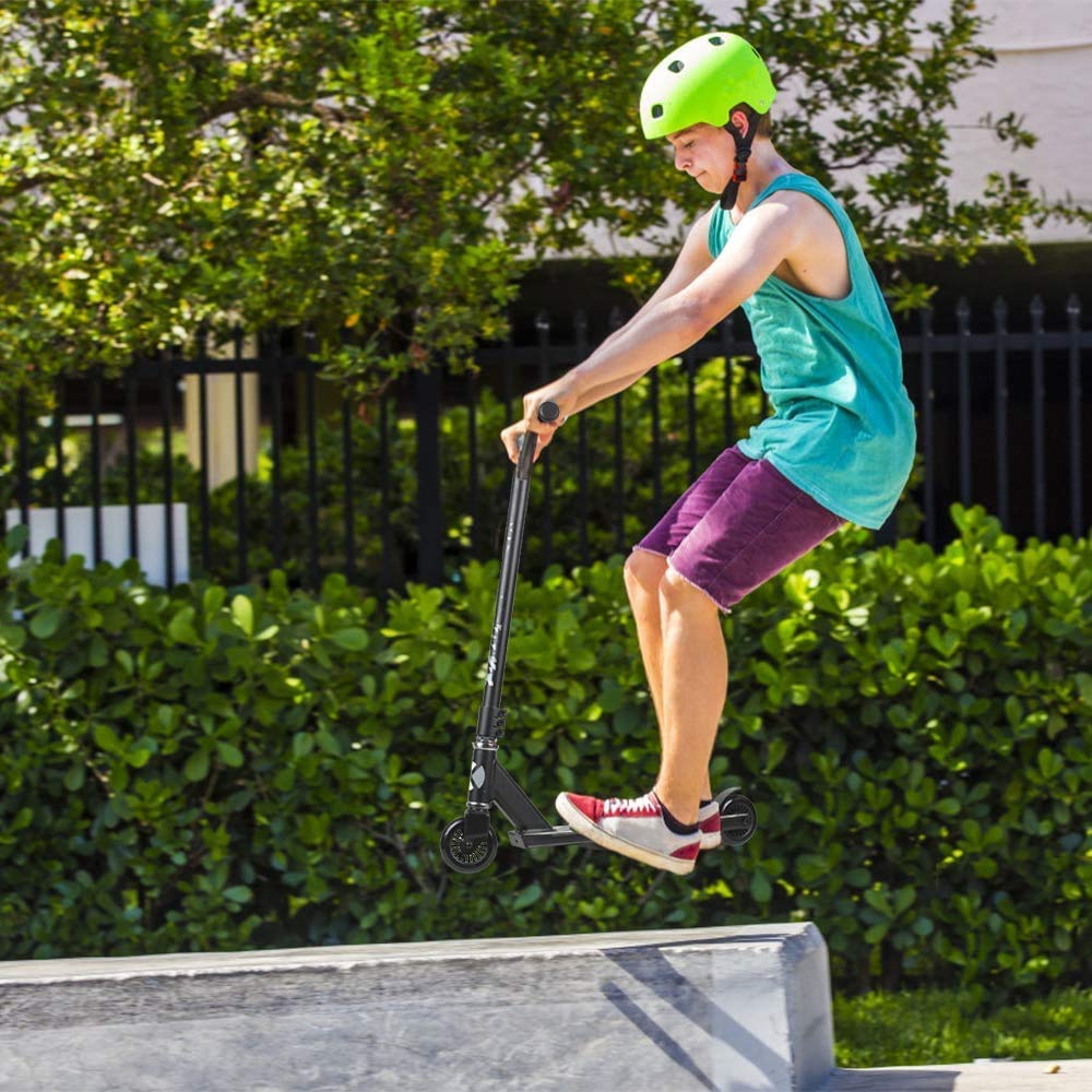 VOKUL Pro Trick Scooter for Kids 6 Years Up & Teens - Stylish Entry Level Stunt Freestyle Scooter with Stable Performance for Boys,Girls(New/Black)