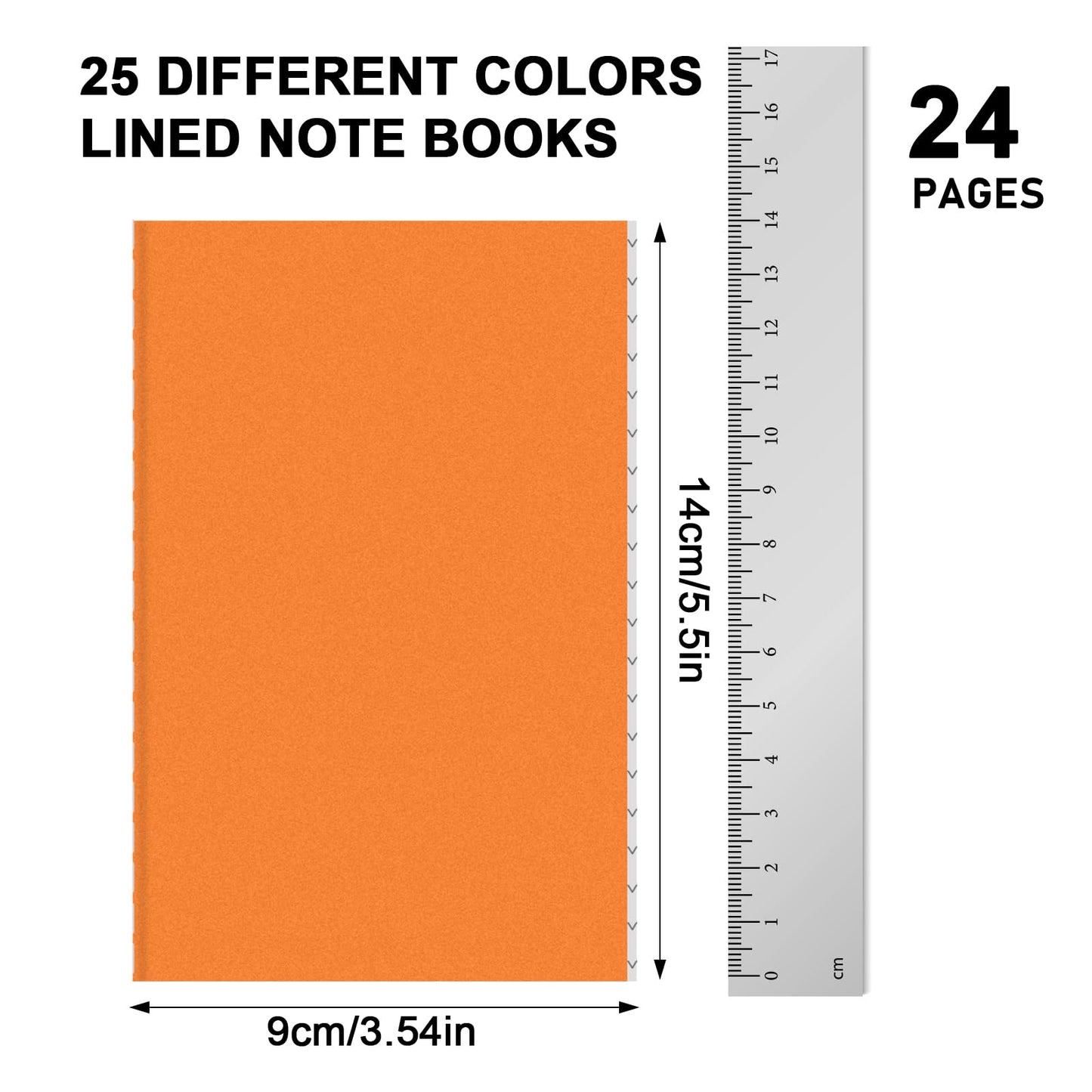 100 PCS Mini Notebooks Bulk, 3.5 x 5.5 Inch Small Pocket Notebook Colorful Cover Notebooks Mini Journal Memo Notepads for Office Supplies (25 Colors, 24 Sheets/ 48 Pages)
