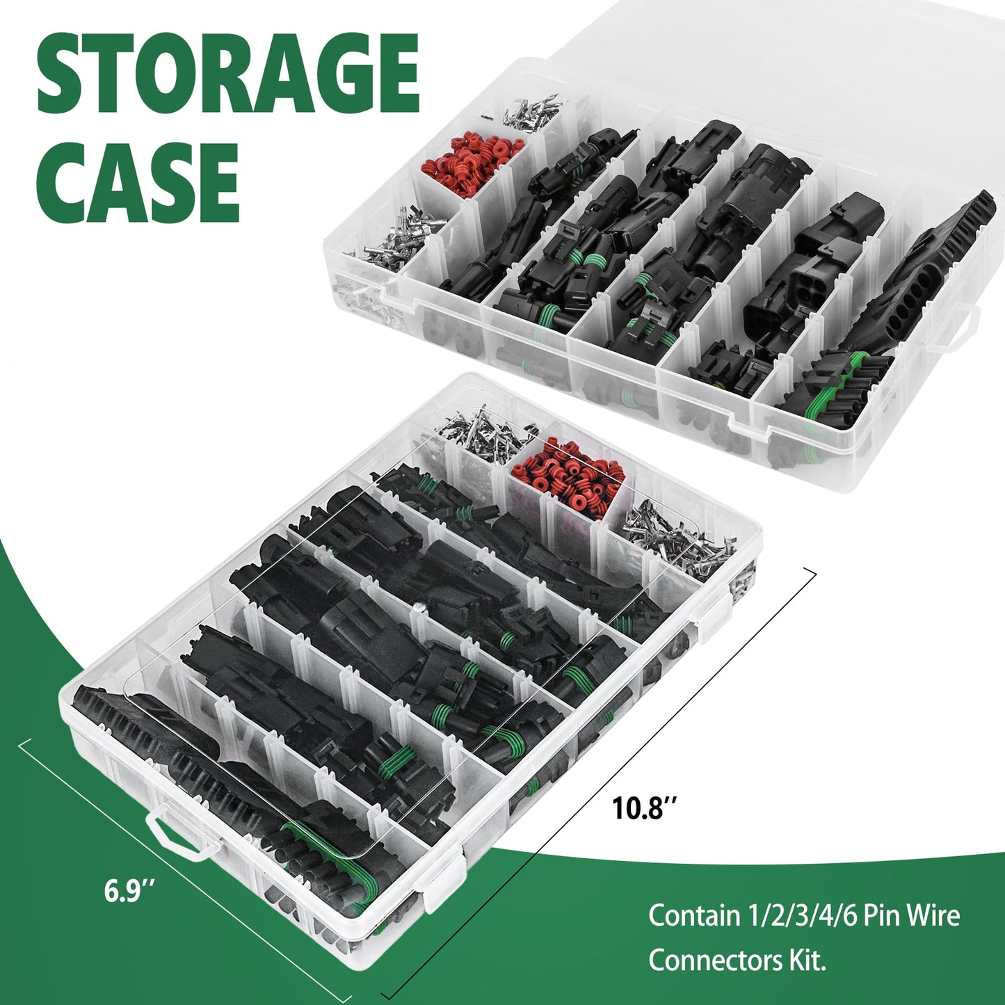 367Pcs 20 Kits Waterproof Automotive Electrical Connectors 1/2/3/4/6 Male&Female Pin 22-14AWG Wire Harness Spark Plug Connector Terminals Plug Kit Car with Wire Crimping Tool