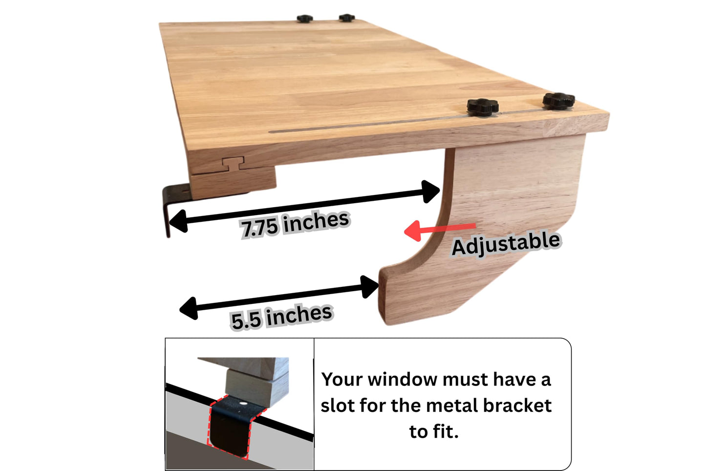 AD Furnishes Original SillMate Window Plant Shelf, 21.25" Sill Shelf for Plants - Verify Sizing First - Cat Perch - Renter Friendly No Drilling/Damage - Sill Extender for Plants - Window Table