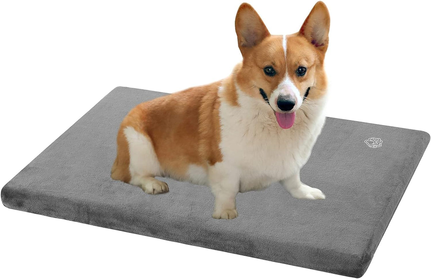 EMPSIGN Dog Bed Crate Pad Mattress Reversible (Cool & Warm), Orthopedic Dog Bed, Water Proof Linings, Removable Machine Washable Cover, Firm Support Pet Crate Bed for Small to XX-Large Dogs, Grey