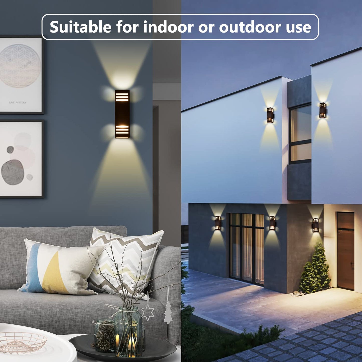 2 Pack Outdoor Wall Lights, Outdoor Light Fixtures Wall Mount, IP65 Waterproof Porch Lights Outdoor, Modern Outdoor Lighting Aluminum Wall Sconce for Garage, Patio, Oil Rubbed Bronze, Housen Solutions