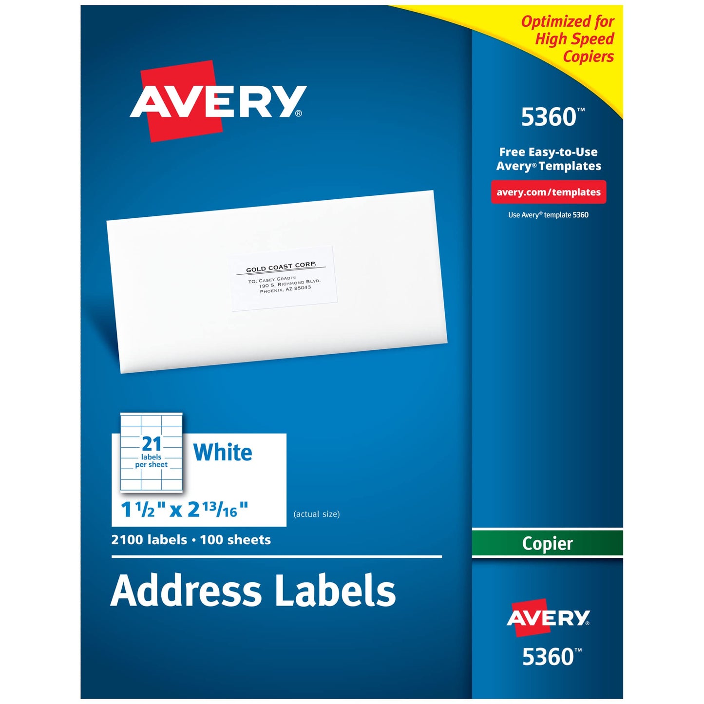 Mailing Labels for Copiers, 1-1/2" x 2-13/16" Labels, 8-1/2"
