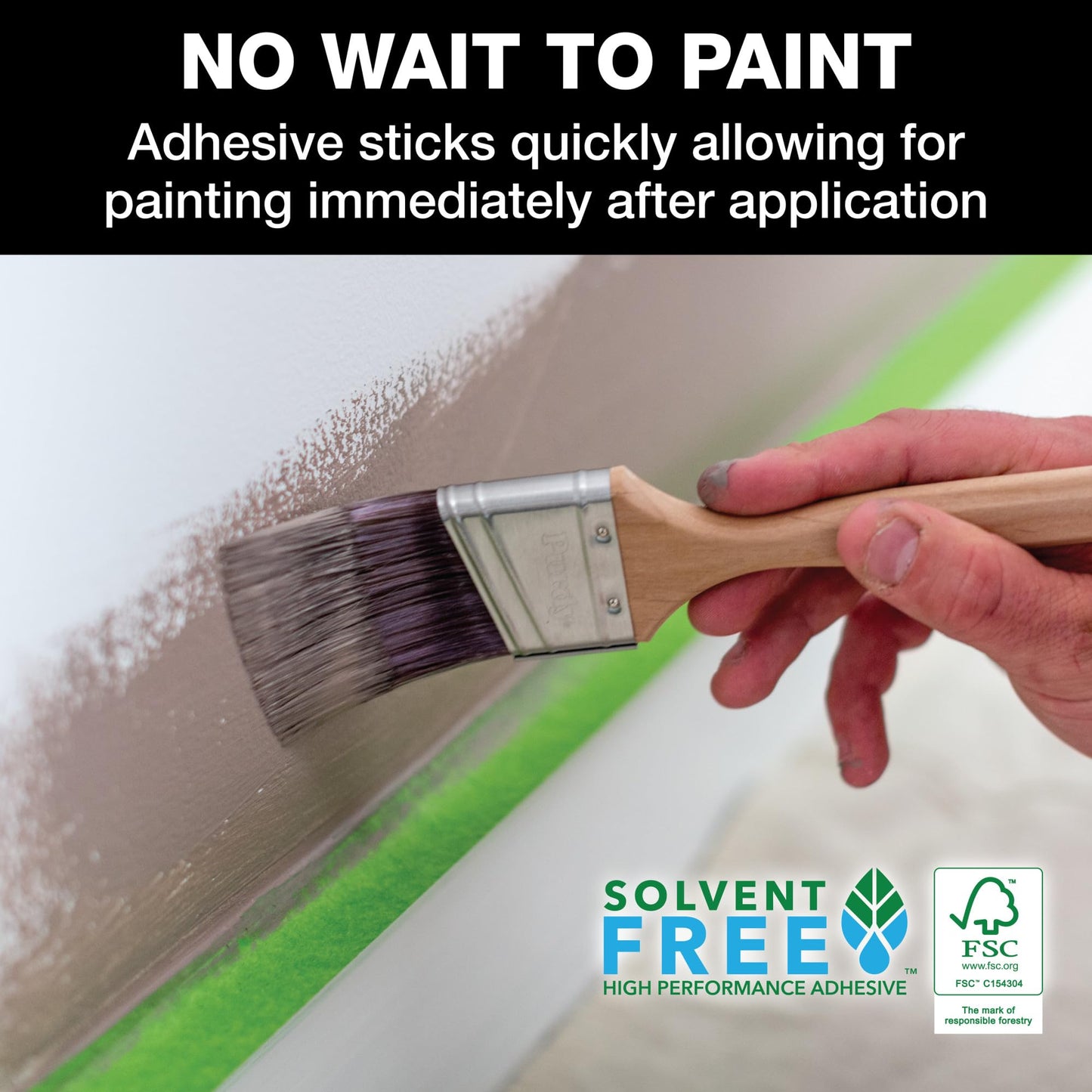FROGTAPE 240659 Multi-Surface Painter's Tape with PAINTBLOCK, Medium Adhesion, 0.94 Inches x 60 Yards, Green, 6 Rolls
