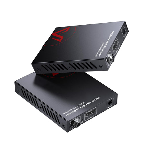 AV Access 4K HDMI 2.0 Extender Over Single Cat6/6a/7, 4K@60Hz up to 115ft, 1080P up to 164ft, HDR10+, YUV4:4:4, 3D, HDCP 2.2 18Gbps Zero Latency, Plug & Play, IR Return + PoC + CEC, Smart EDID