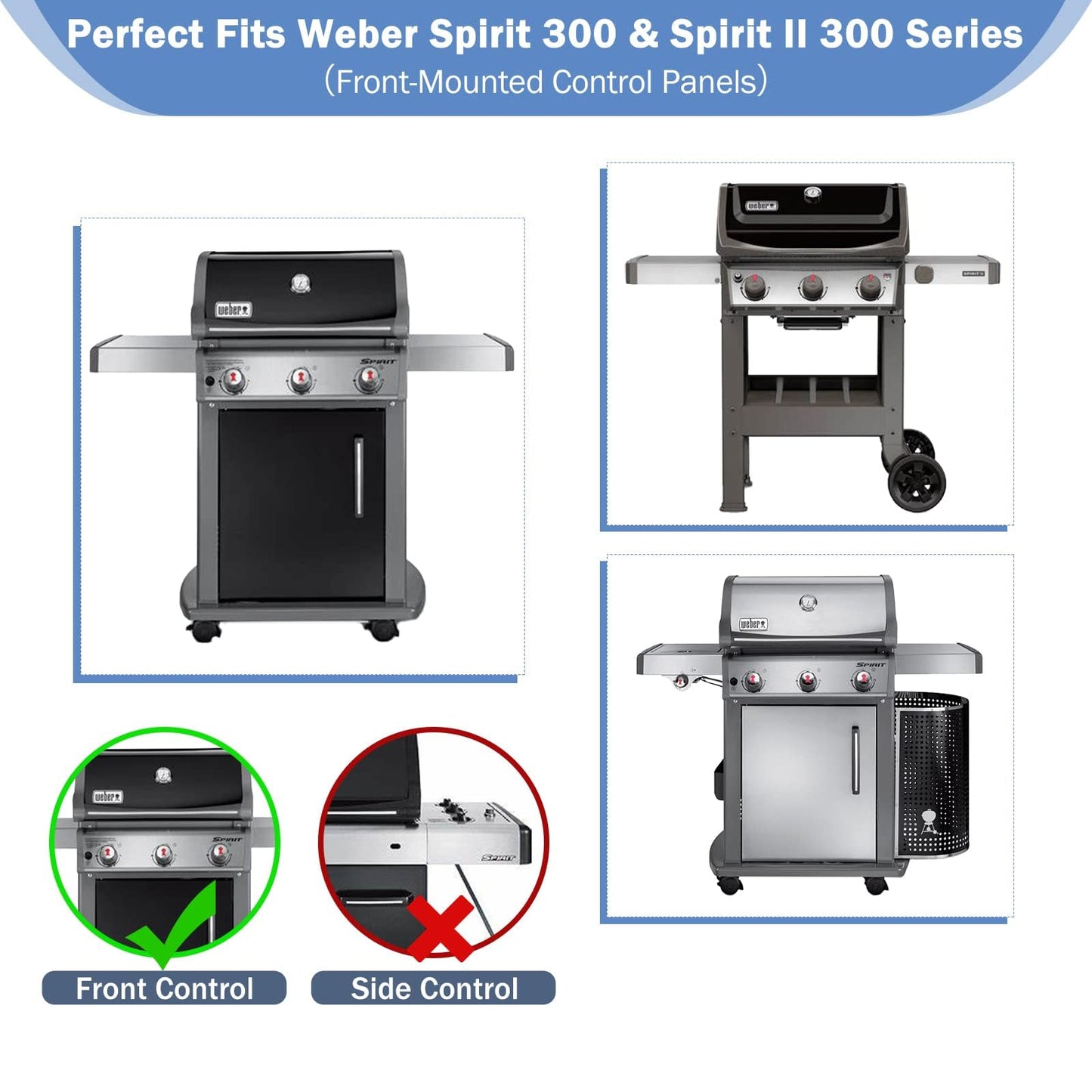 Criditpid Barbecue Replacement Parts for Weber Spirit and Spirit II 300 Series E310 E320 E330 S310 S320 S330 with Front Control, 7636 Flavorizer Bars & 69787 BBQ Burner Tube Kit.